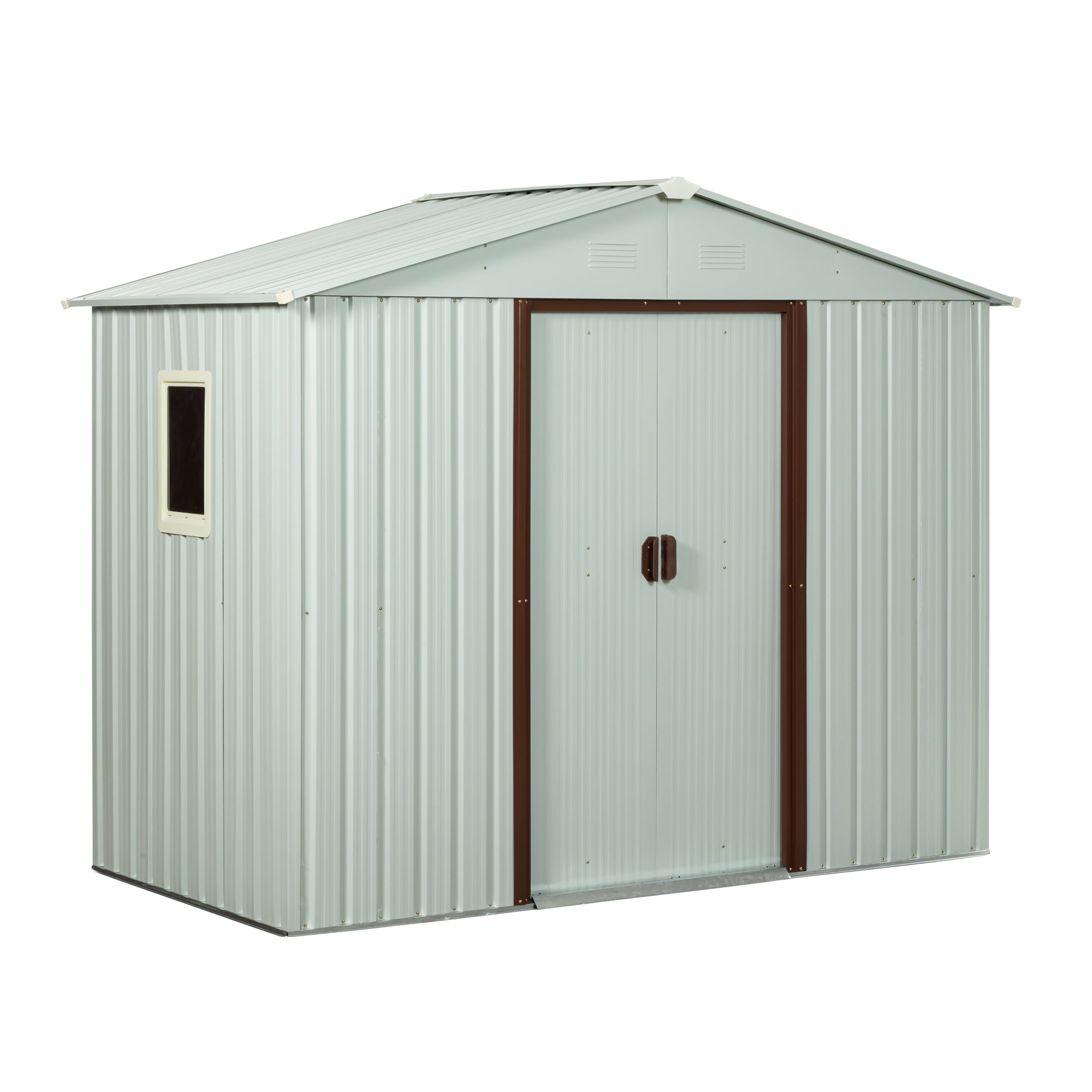 WELLFOR TACW54039 4.3-Feet x 7.7-Feet GZ Outdoor Tool Galvanized steel Storage Shed