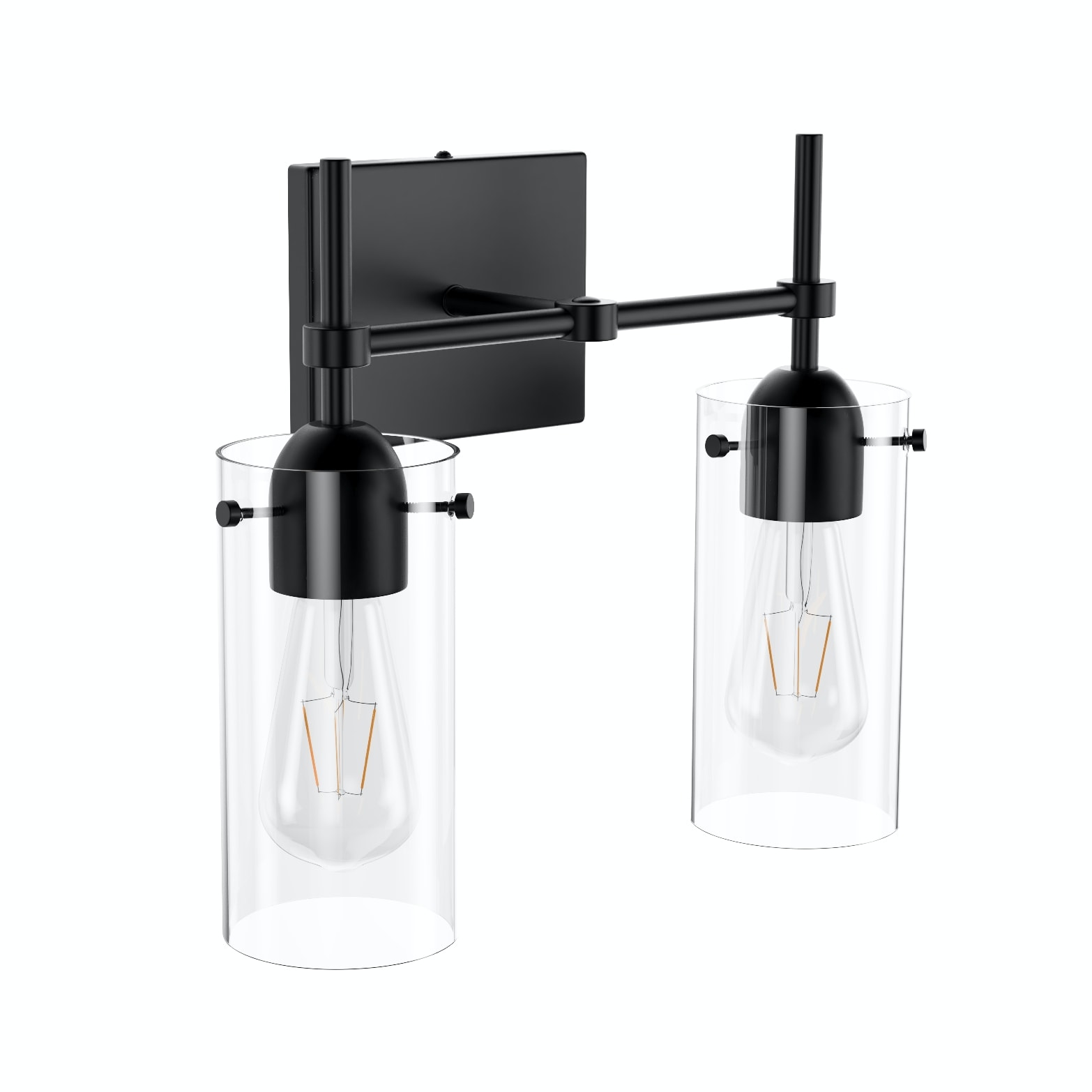Aiwen 13.38-in 2-Light Black Modern/Contemporary Vanity Light in the Vanity  Lights department at
