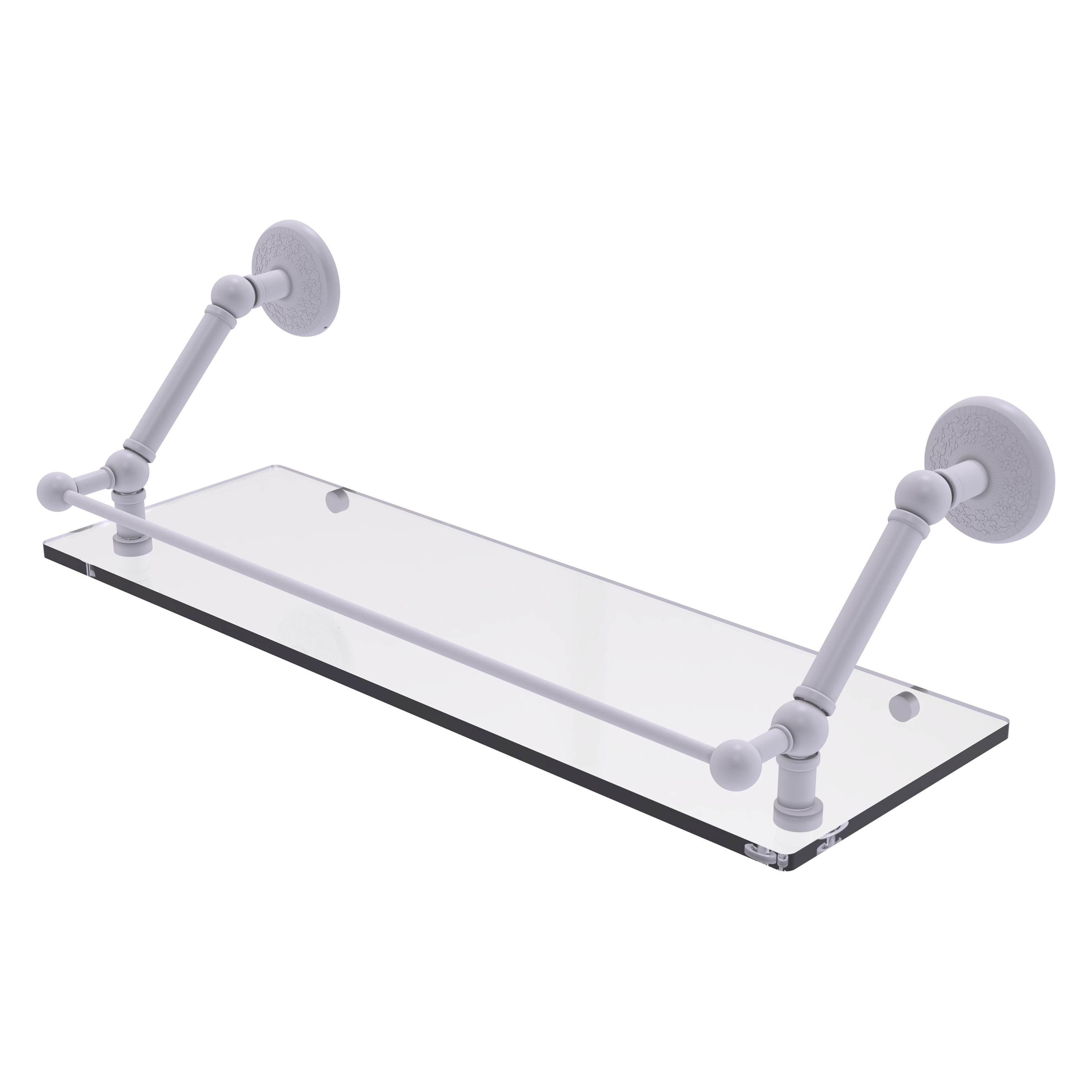 Allied Brass PMC-1-24-GAL-WHM Prestige Monte Carlo Matte White Wall mount Bathroom Shelf ( 24-in x 8-in x 8-in )