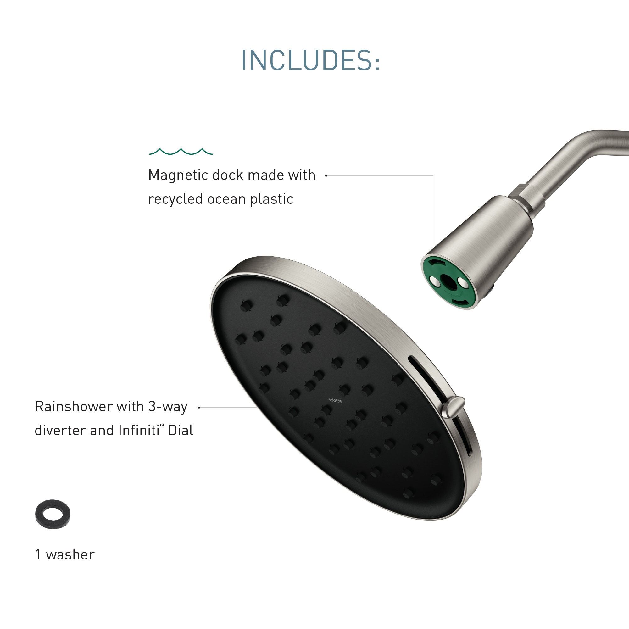 Moen 220R2EPBL Fixed-Showerhead - View #11