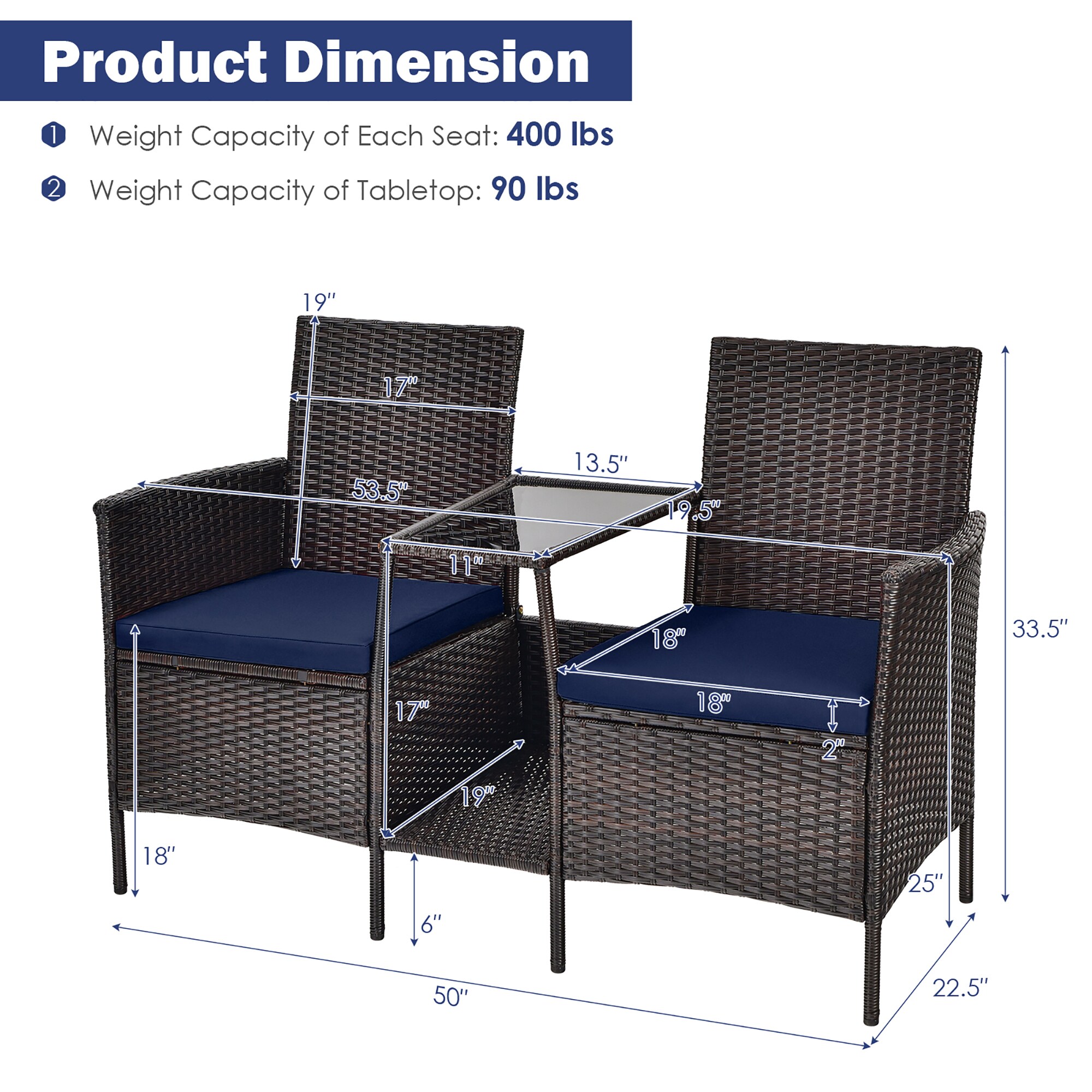 Costway HW68786NY Patio-Conversation-Sets - View #2