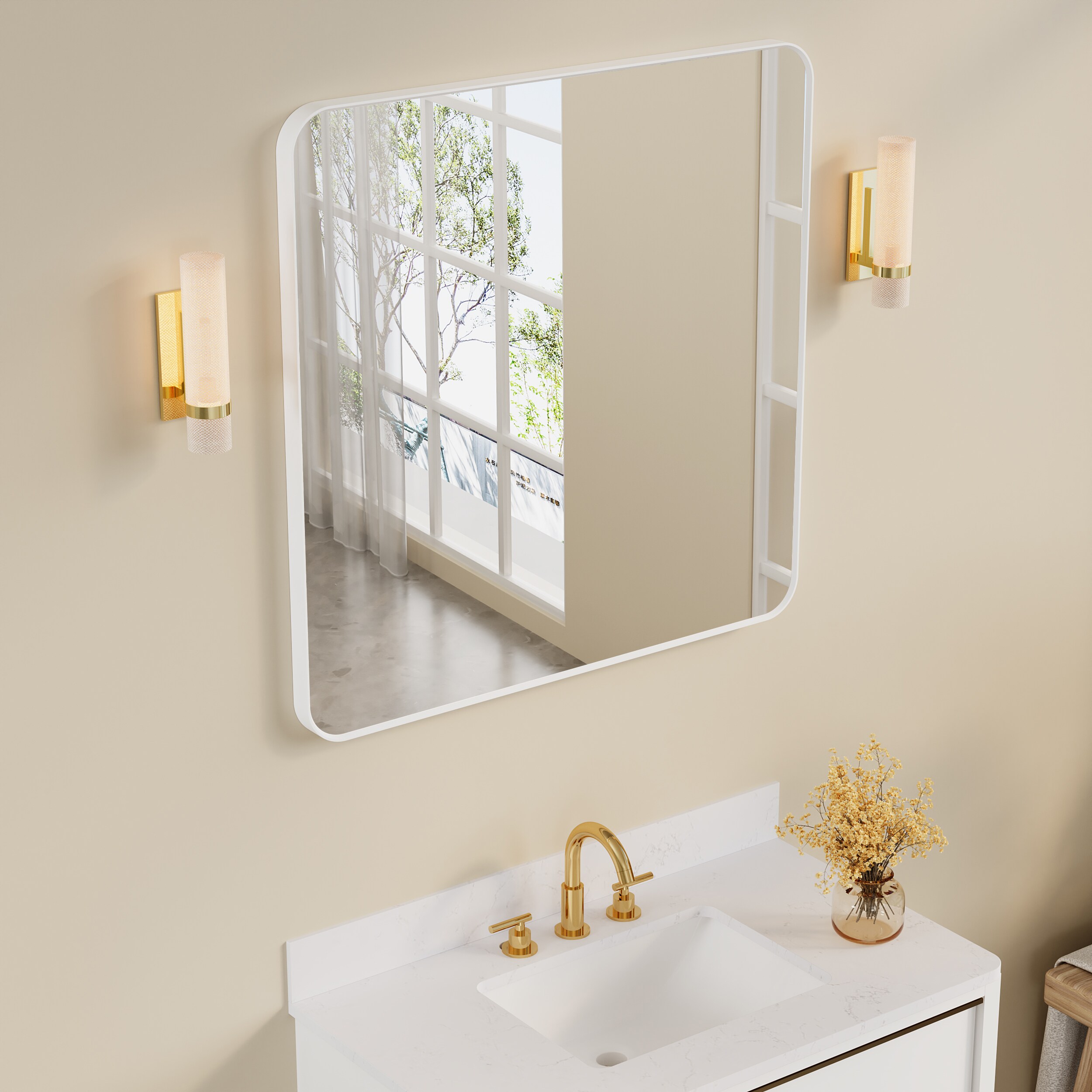 WELLFOR F1MR3636WT Framed-Bath-Mirrors - View #12