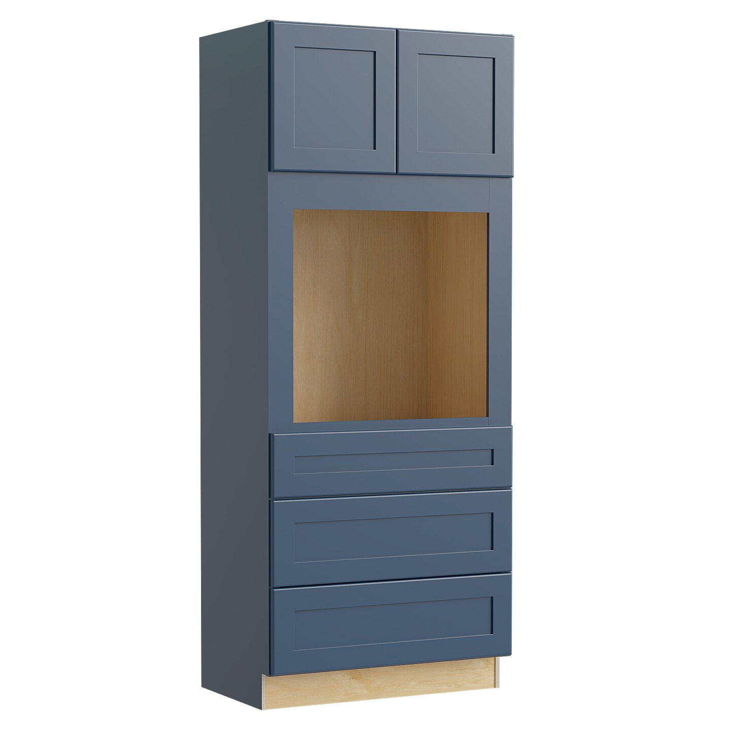 Luxxe Cabinetry OC332484U-NMB Nevada 33-in W x 84-in H x 24-in D Mythic Blue 3-Drawers Single or Double Oven Base Fully Assembled Plywood Cabinet (Recessed Panel Shaker Style)