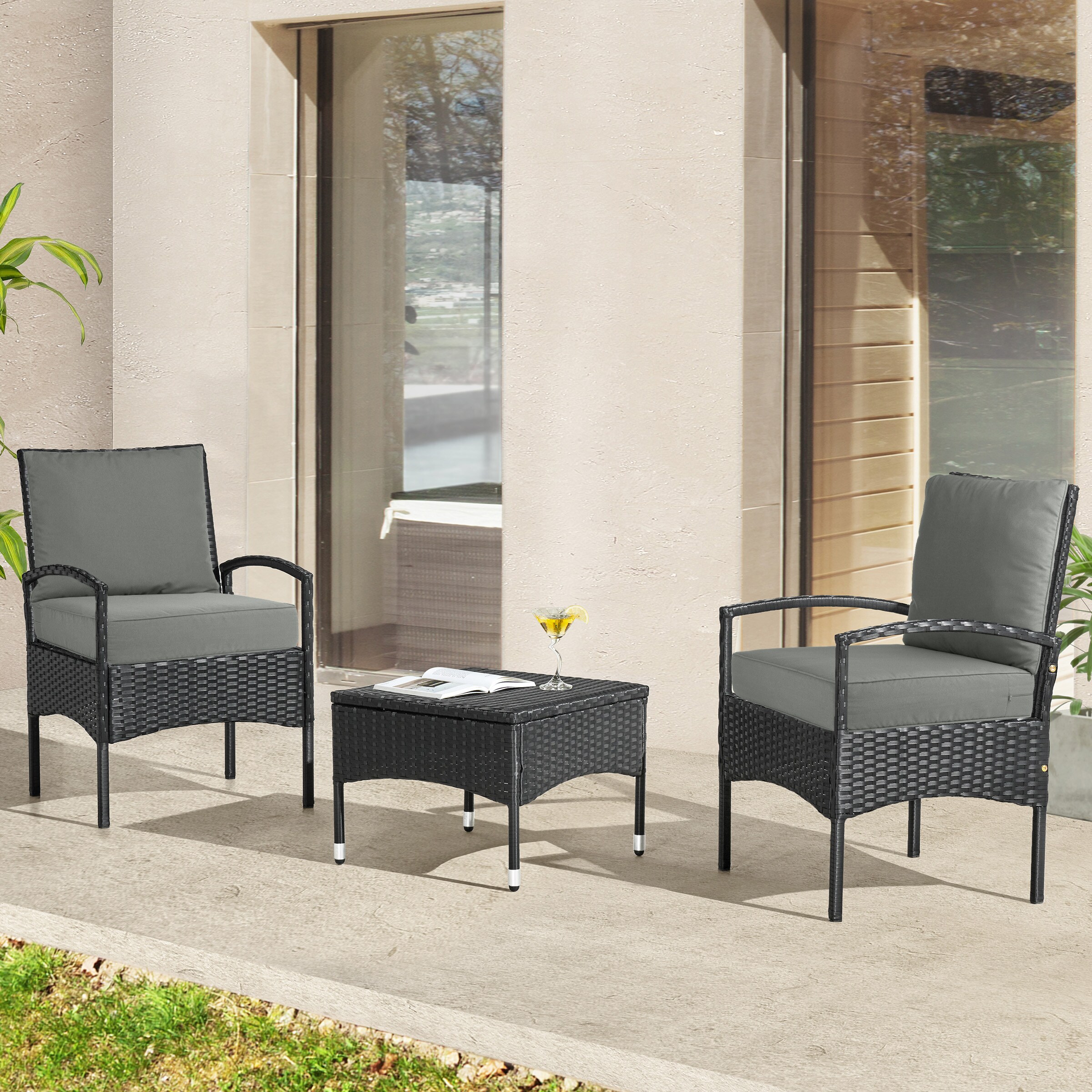 Lavish Home HT-OUTDR-GRY Patio-Furniture-Cushions - View #6