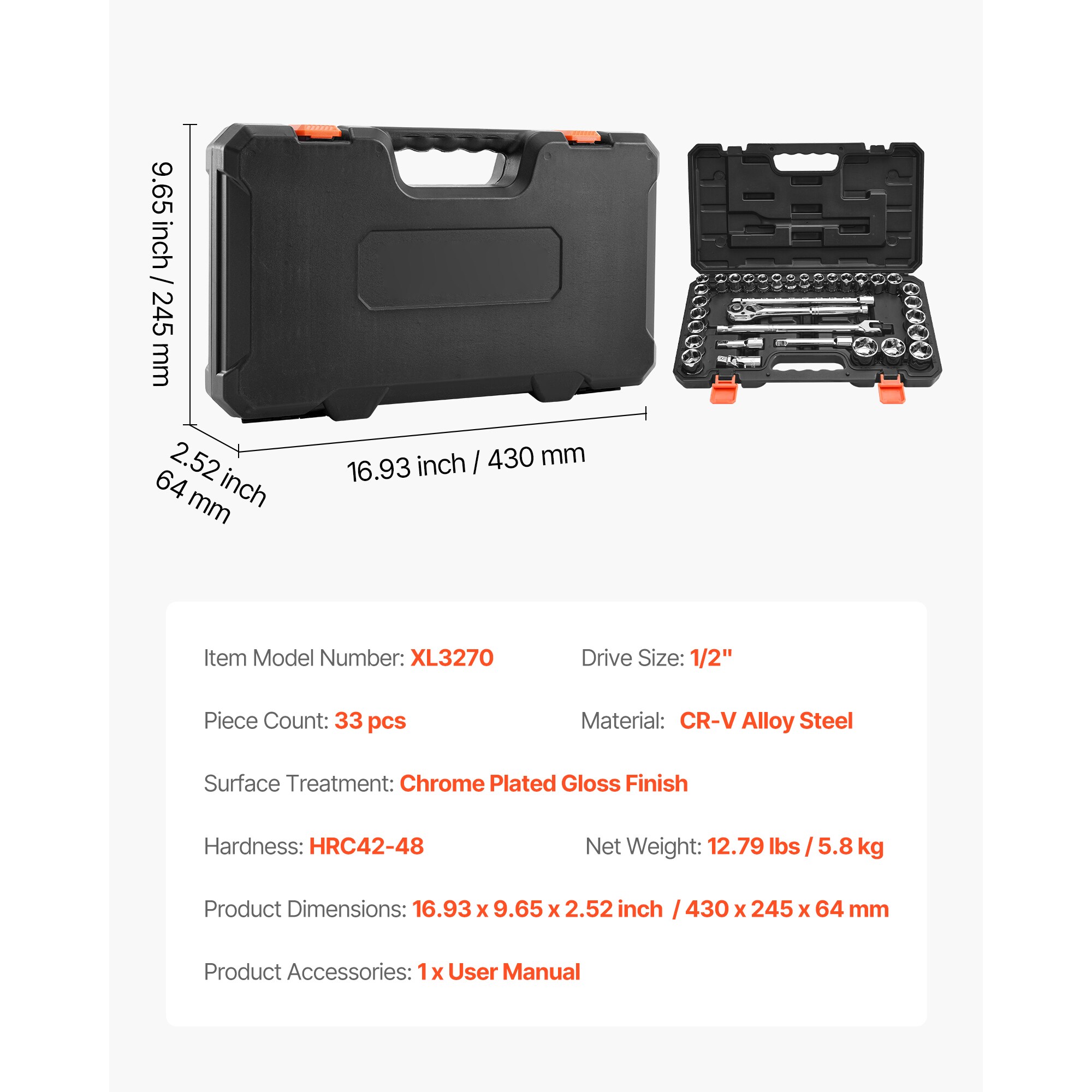 VEVOR TTJLBSZJTTJLREVOR0V0 Impact-Socket-Sets - View #8