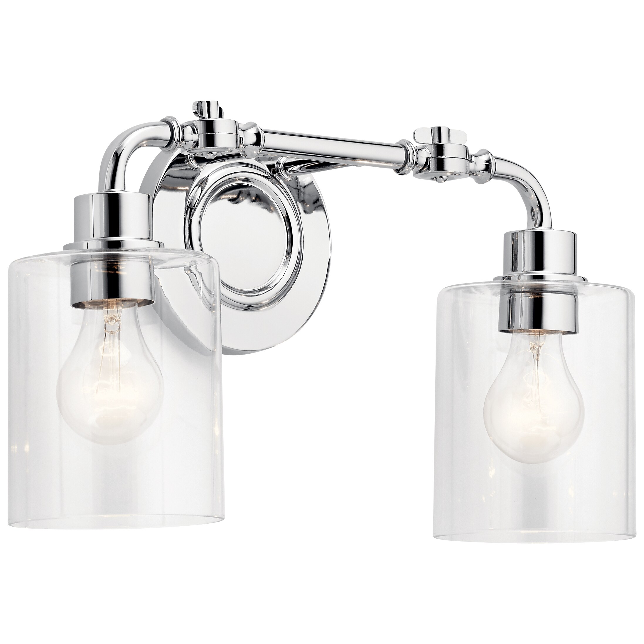 Kichler 45665CH Gunnison 17-in 2 -Light Chrome Farmhouse Vanity light