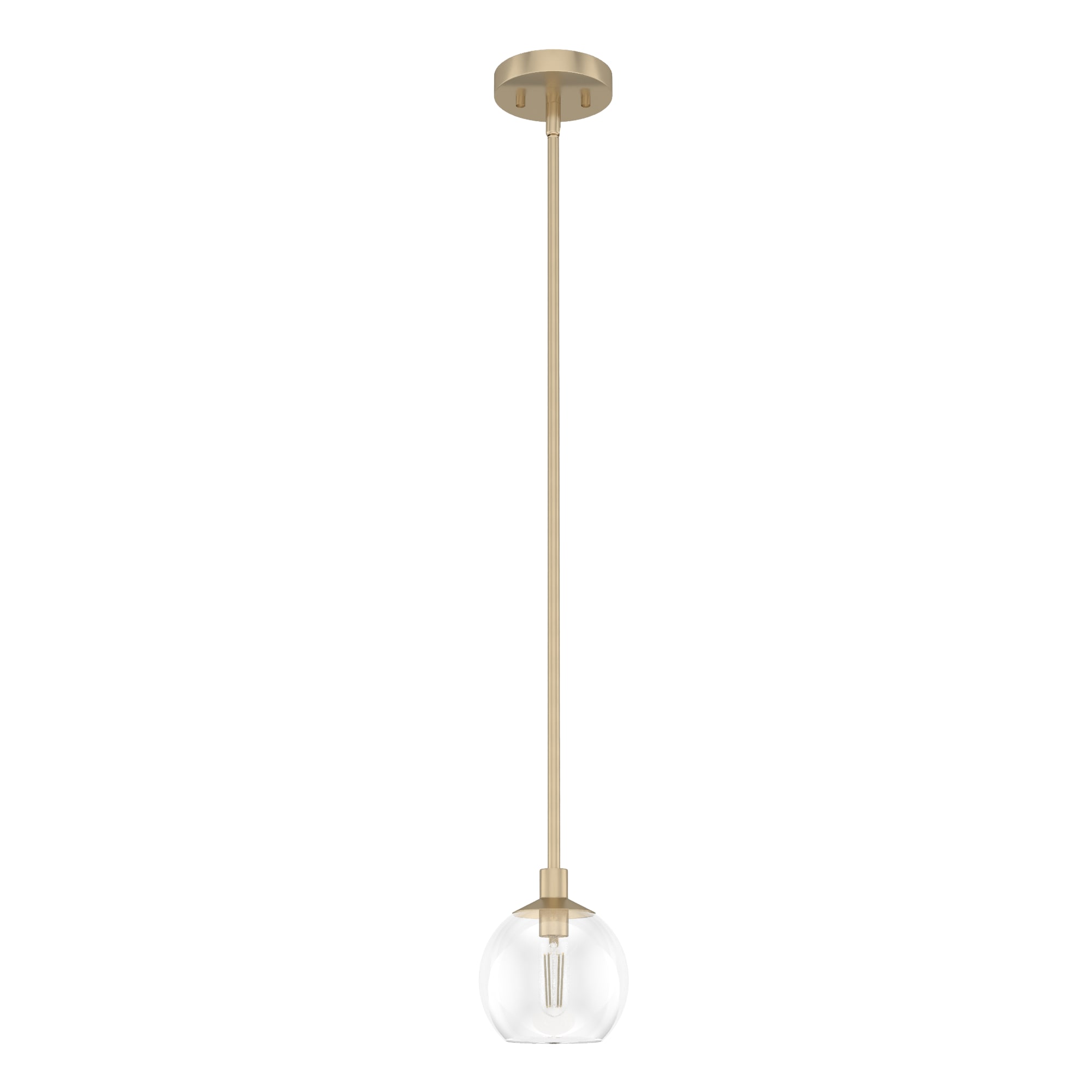 Hunter 19504 Xidane 1 -Light Alturas Gold Mid-century Clear glass Globe Mini Hanging Kitchen island light