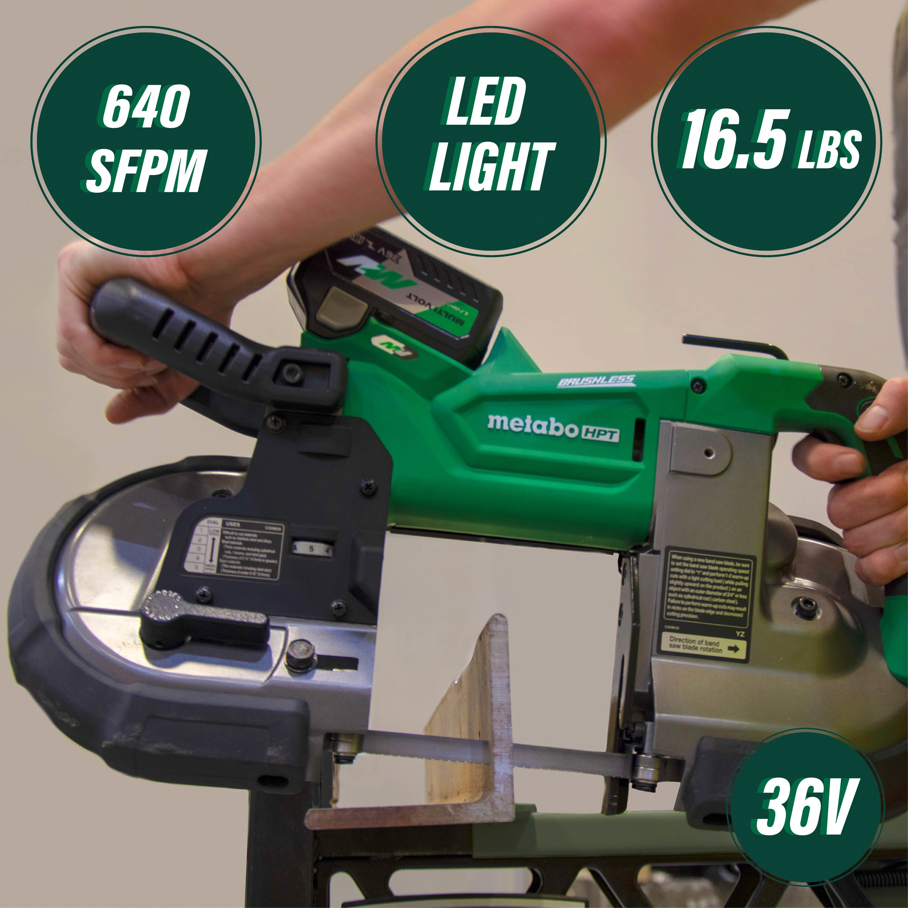 Metabo HPT 36-Volt 5-in Portable Band Saw (Charger Included and 1-Battery  Included) in the Portable Band Saws department at