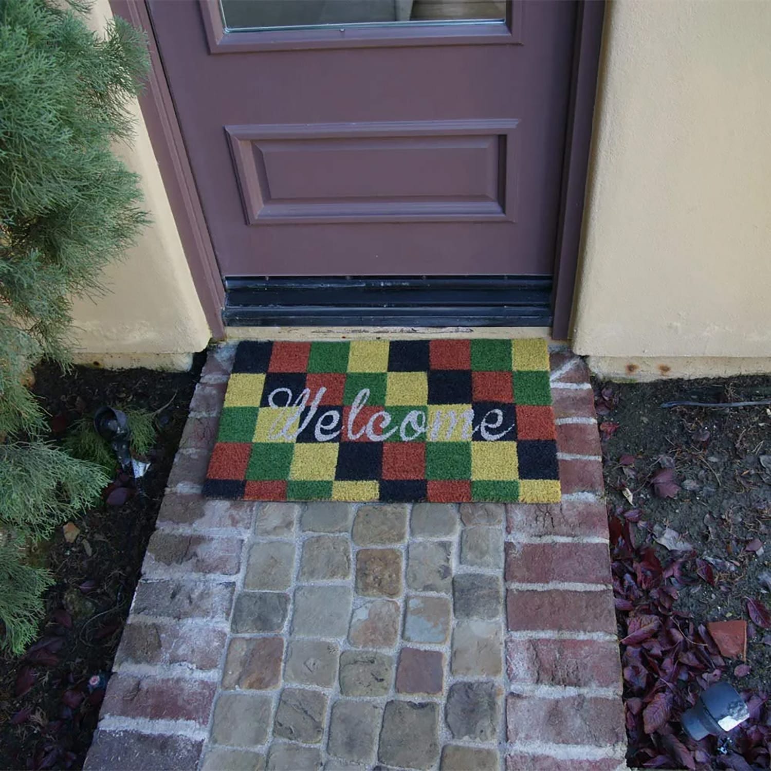 Rubber-Cal 10-111-013 2-ft x 3-ft Brown Coir Rectangular Indoor or Outdoor Door Mat