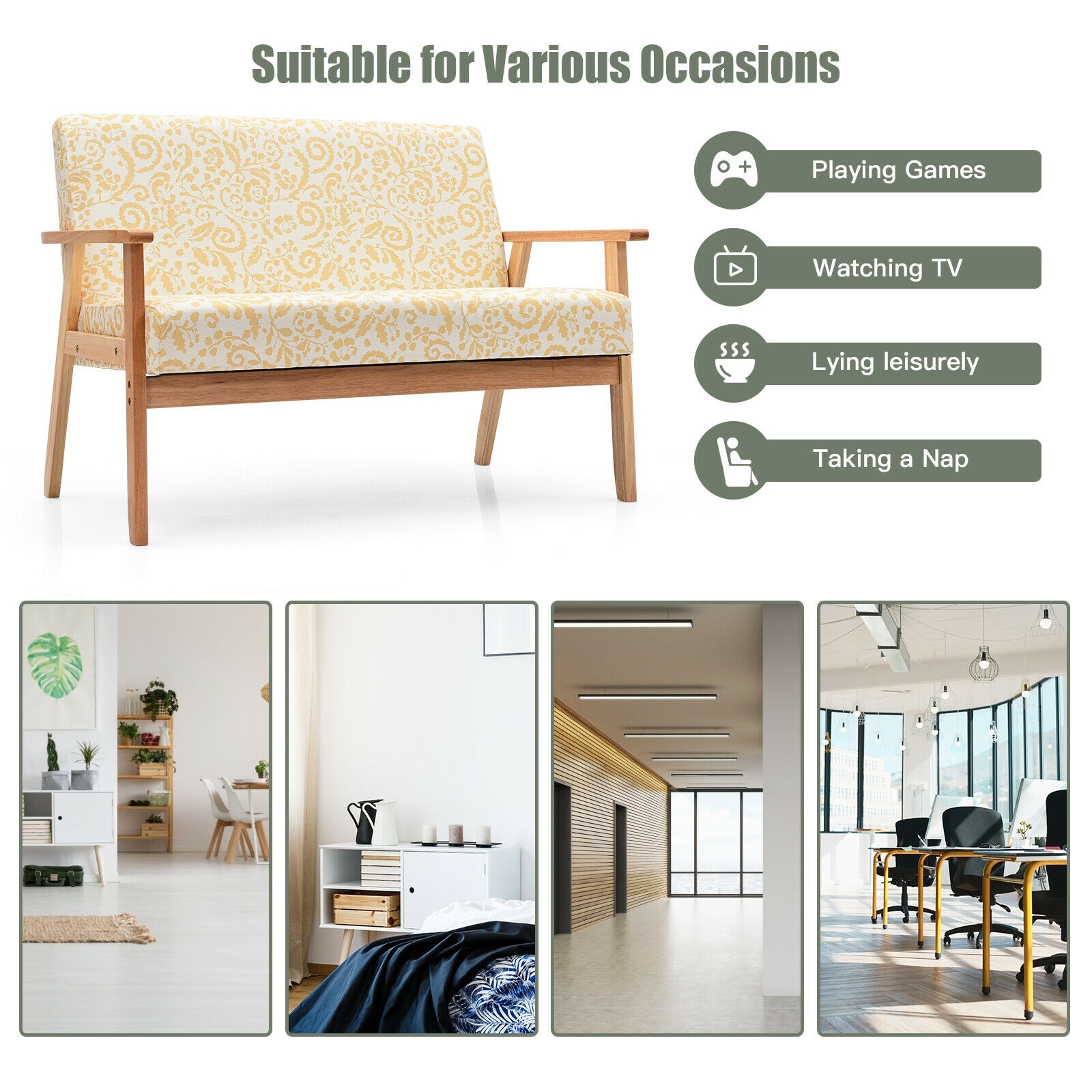 WELLFOR HW-HWY2-66545YW Sofas-Loveseats - View #5