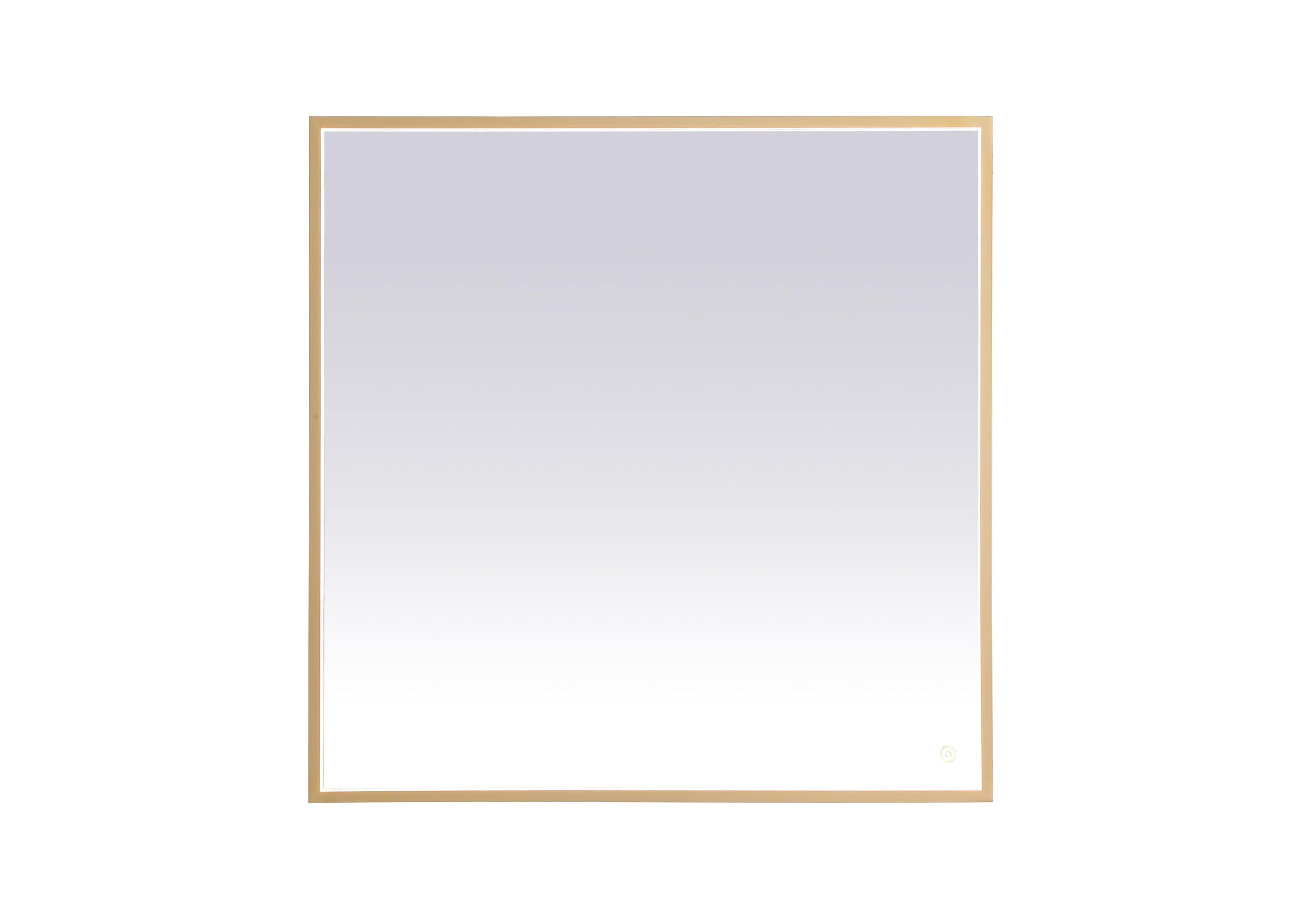 Simply Living Home Peregrine 36x36 inch LED Mirror with Adjustable Color Temperature 3000K/4200K/6400K in Brass