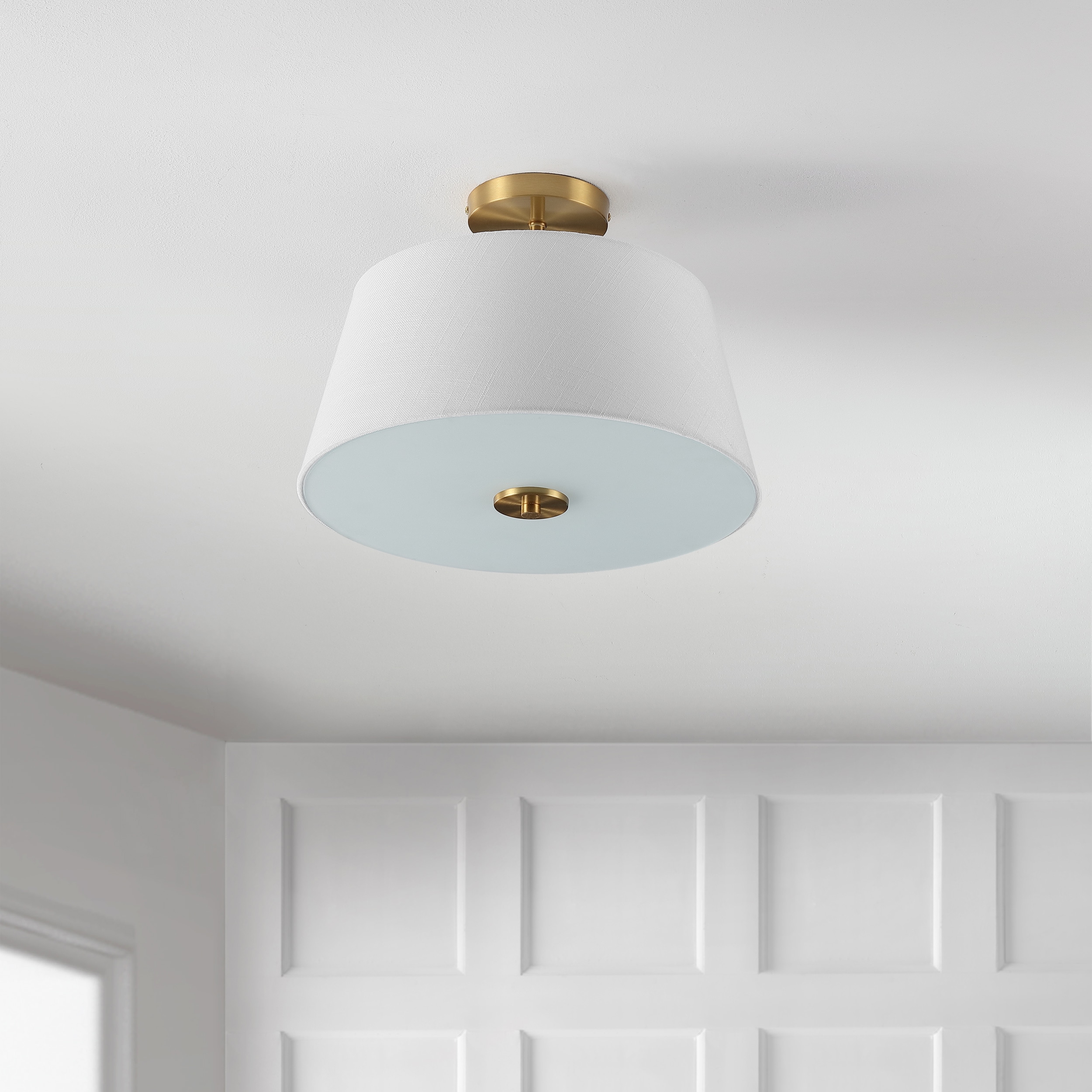 Isabella 15" Gold Brass LED Flush Mount Ceiling Light