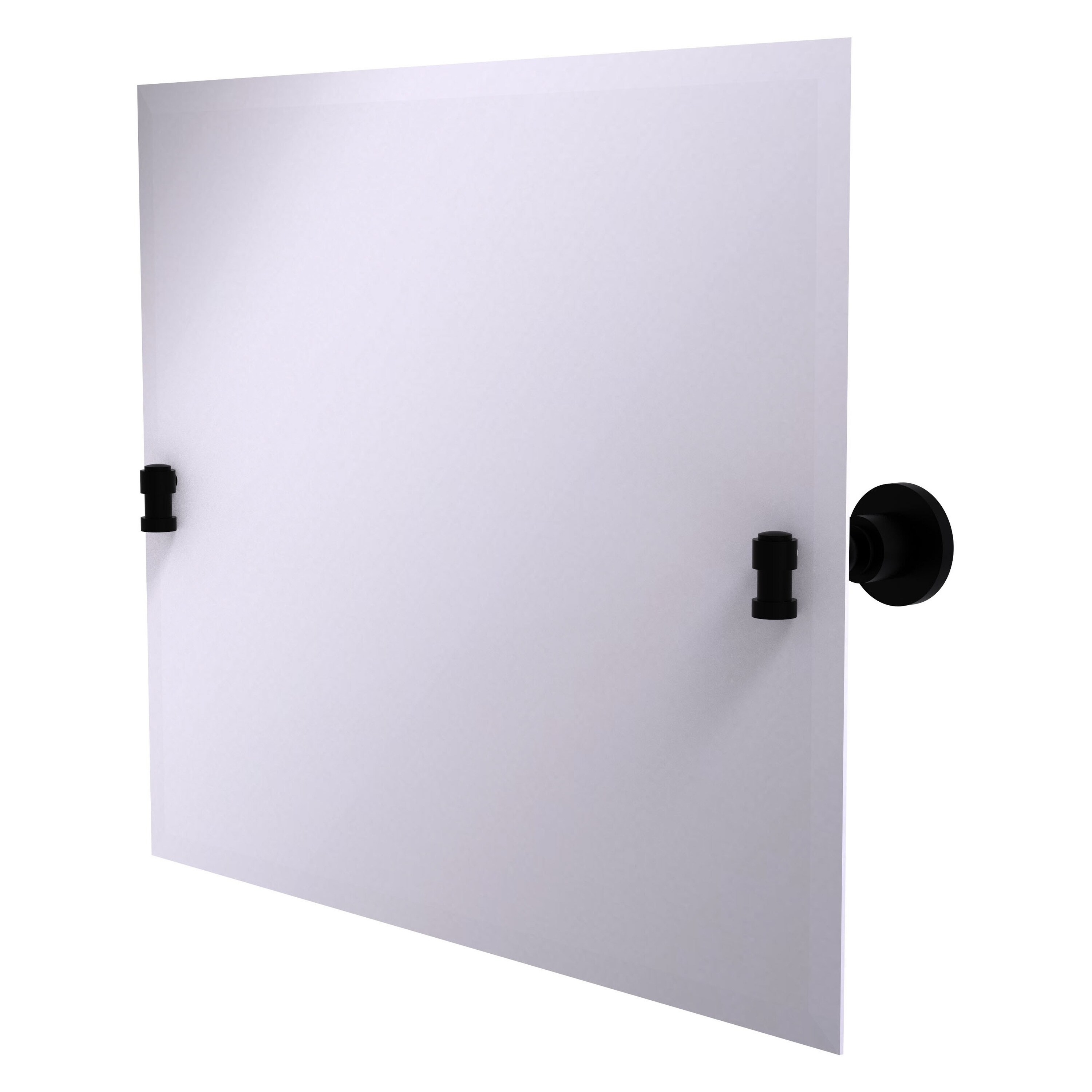 Allied Brass WS-93-BKM Washington Square 26-Inches x 21-Inches Beveled Frameless Rectangle Tilting Bathroom Vanity Mirror ( Matte Black )