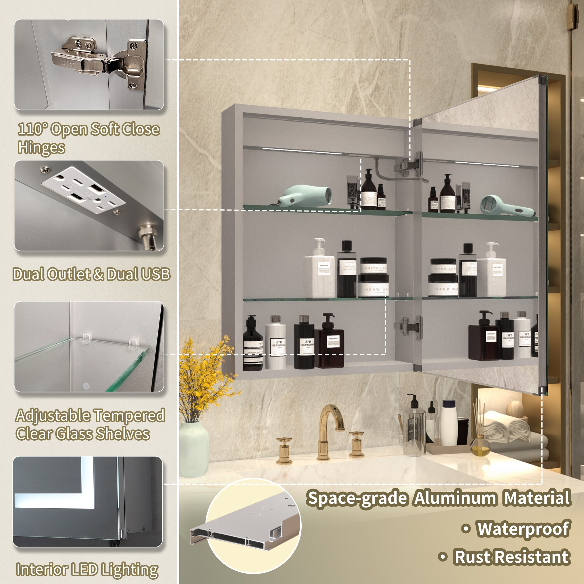 ExBrite EBMC2026V3RB Bathroom-Medicine-Cabinets - View #9