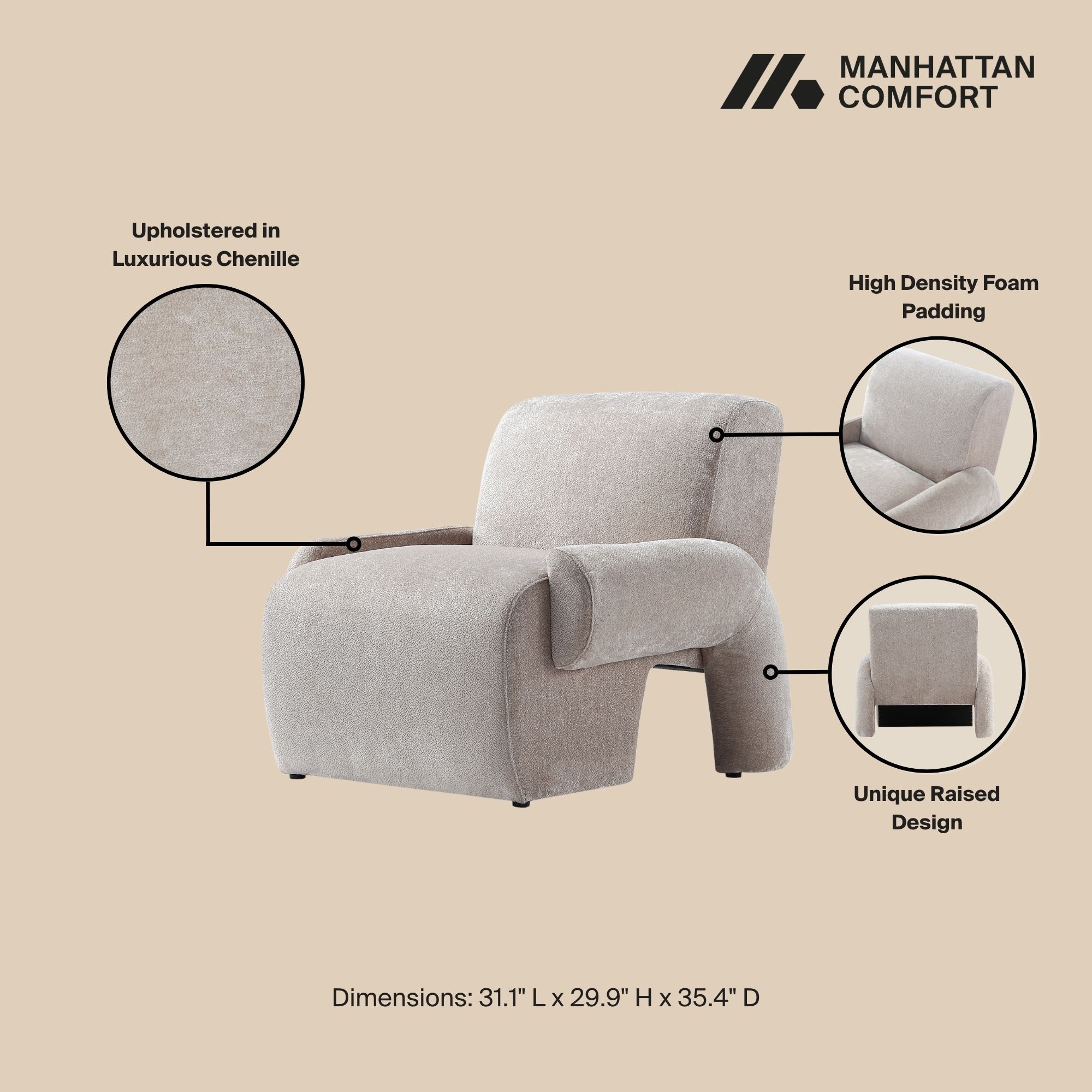 Manhattan Comfort 3-SFAC1669-BE Living-Room-Sets - View #4