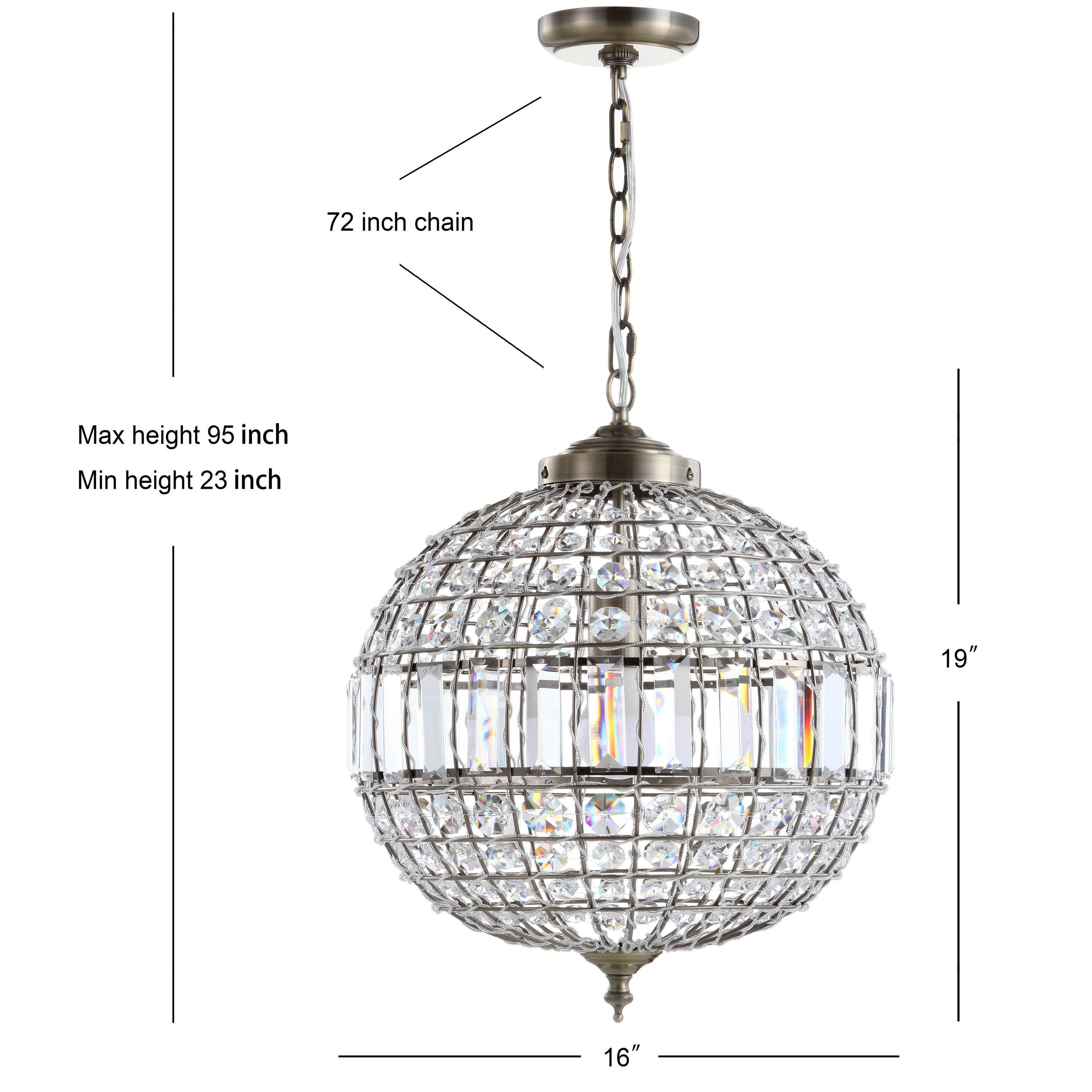 solara crystal ball pendant light