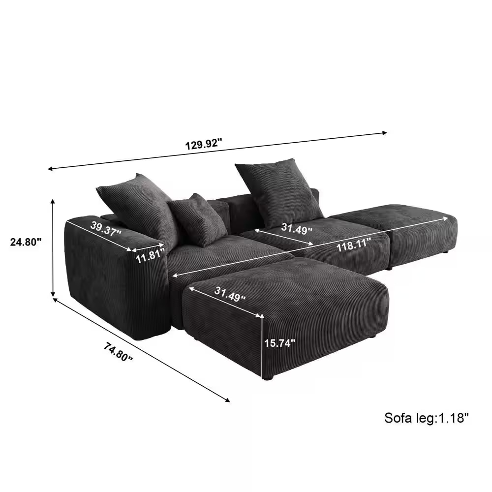 BuotiqHom DH-C2+2-126BK Sofas-Loveseats - View #2