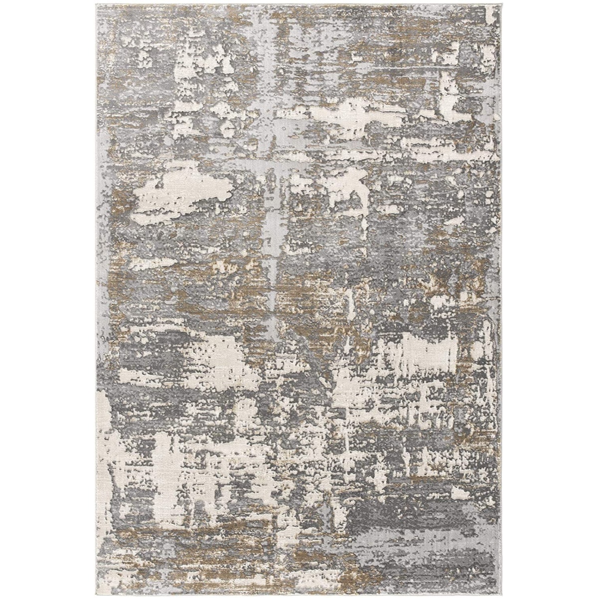 HomeRoots 4000391828 7 x 10 (ft) Polyester Beige Rectangular Indoor Abstract Area rug