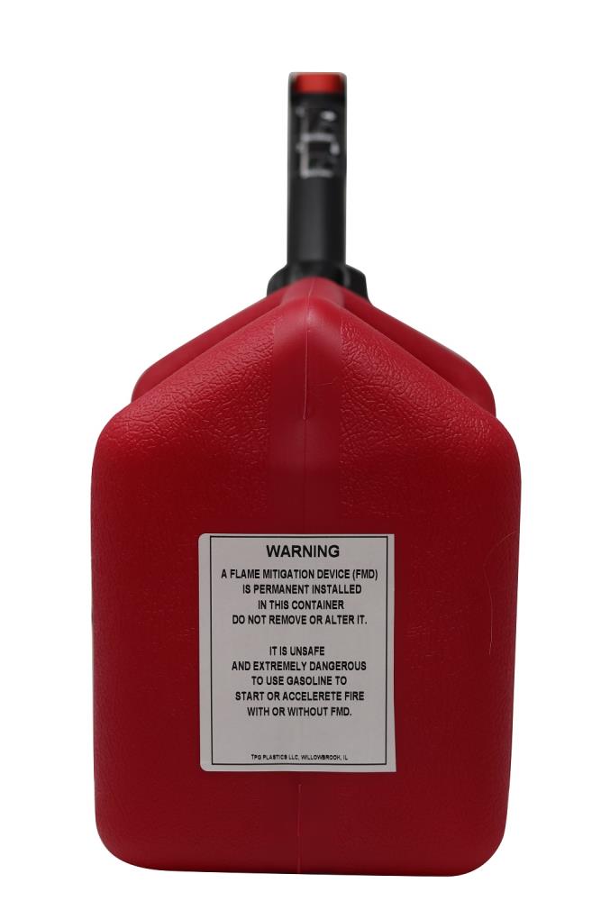 GarageBOSS Red Plastic Gas Can with Self-Venting Spout, 2 Gallon Capacity,  EPA Compliant for Gasoline