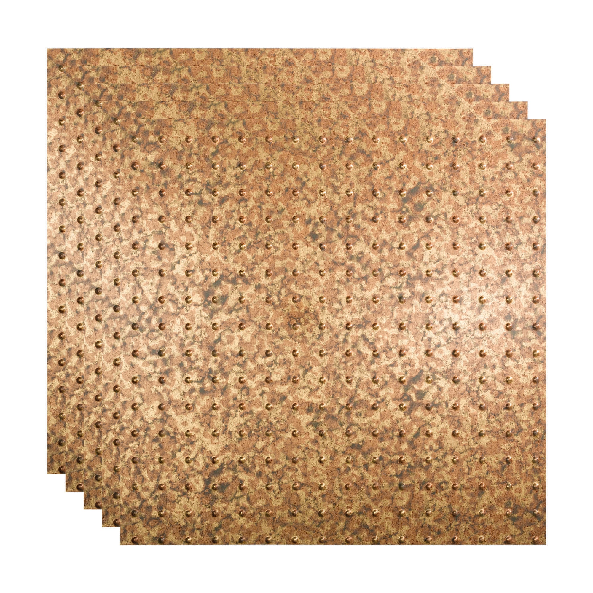 Fasade PL7219 2-ft x 2-ft Minidome Cracked Copper PVC Drop Ceiling Tile ( 5 -Pack, 20-Sq. Feet / Case )