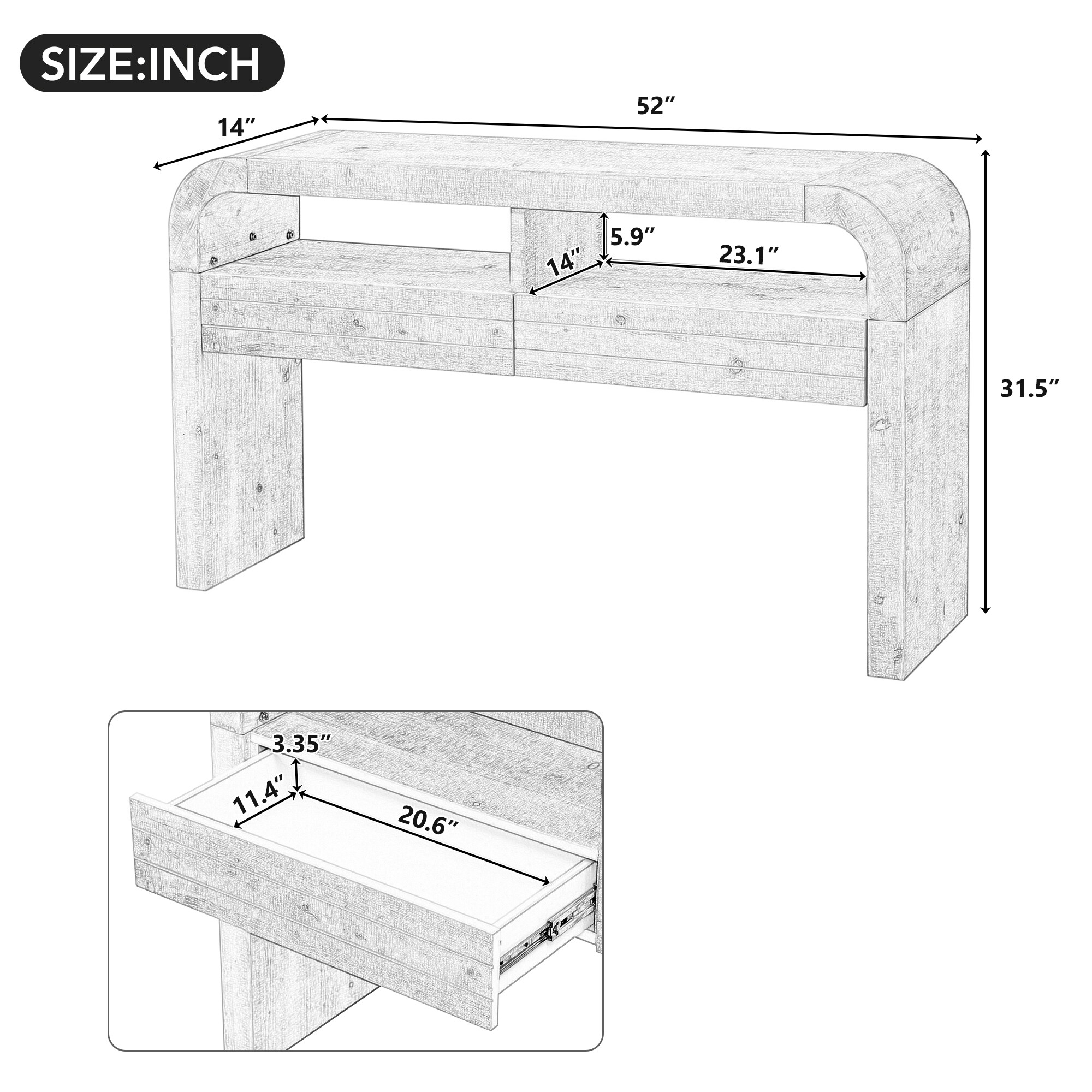Oaks Decor OAN715099B Console-Sofa-Tables - View #5