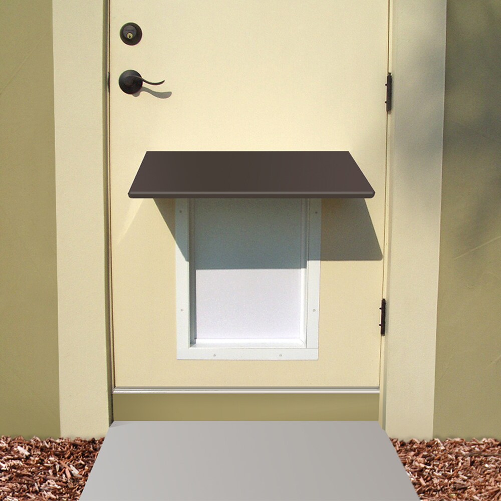 PlexiDor Bronze Aluminum Pet Door Awning Wall Kit for Large Dogs Fits