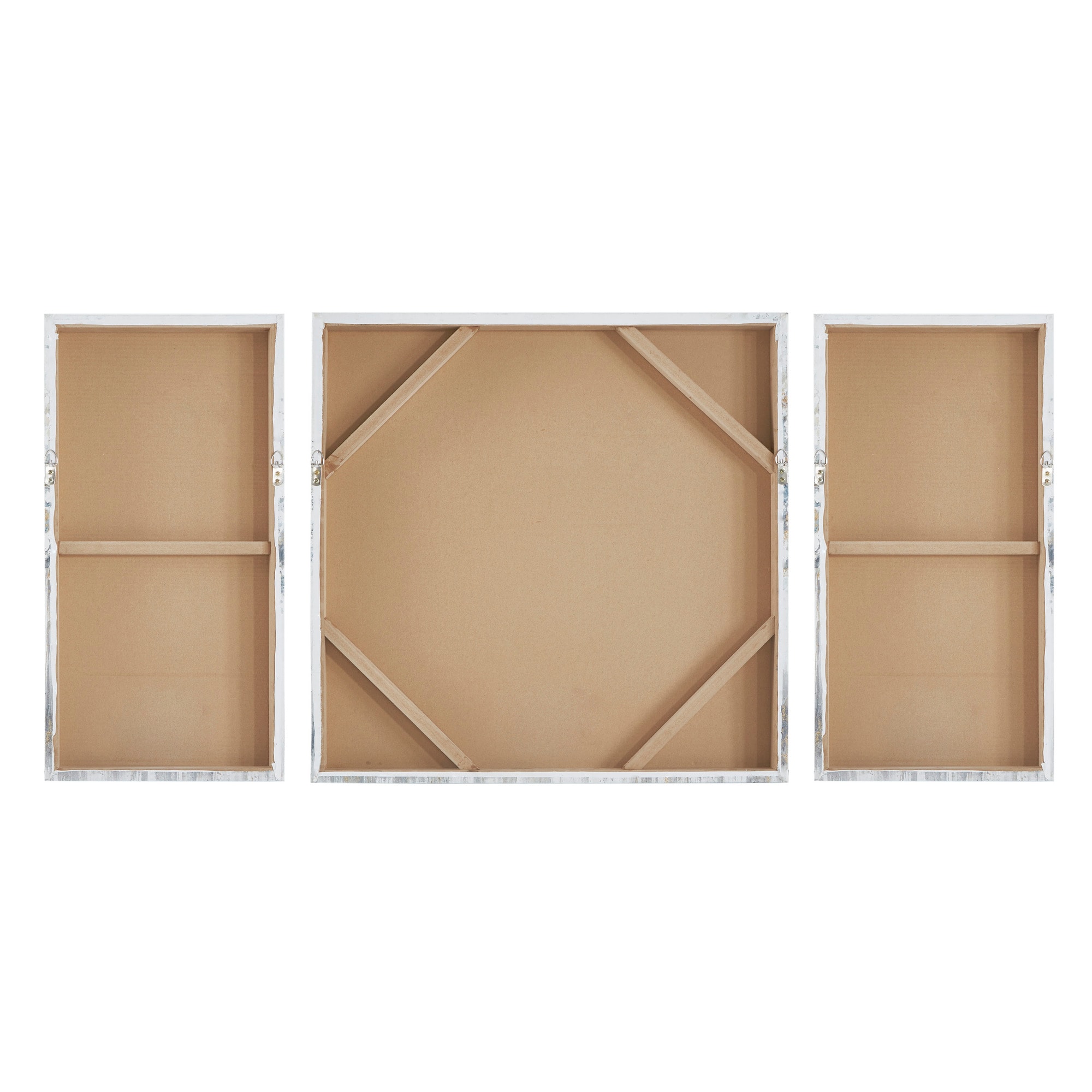 Nordic Gold Trim Blue and Gray Forest Canvas Art Set