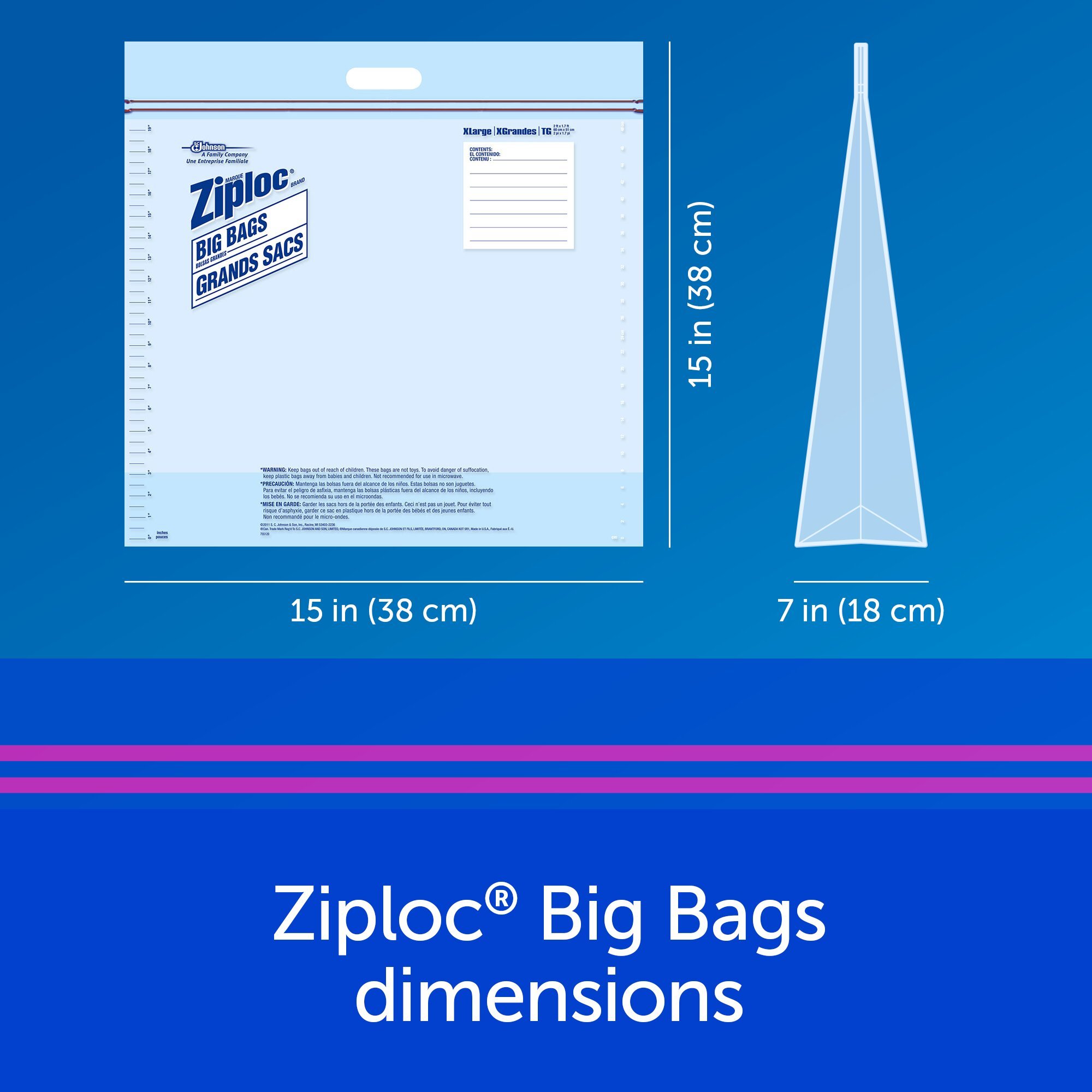 Ziploc Big Bag 3 Gallon Large Storage Bags (5-Count) - Dazey's Supply