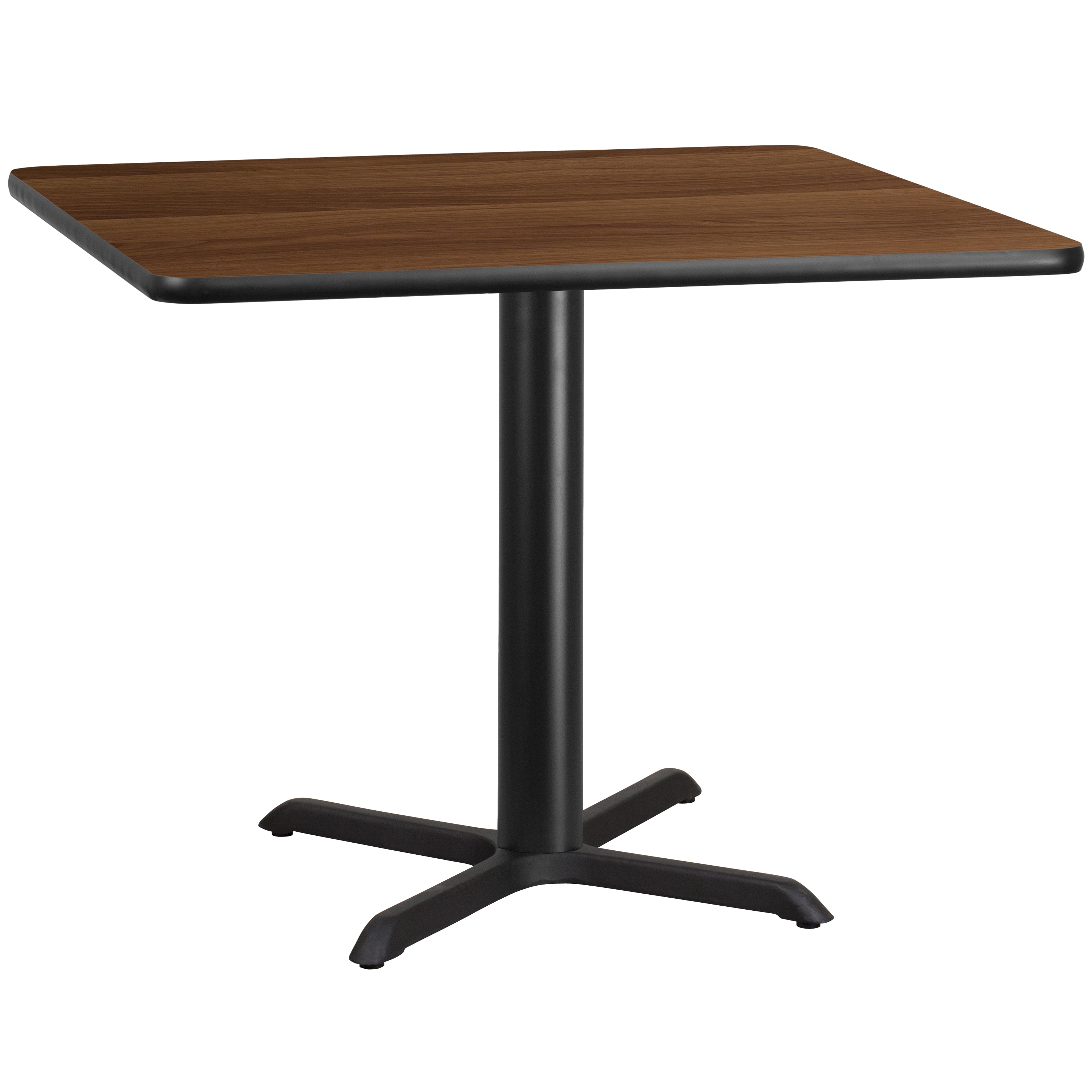 Flash Furniture 889142005834 Walnut Contemporary/Modern Dining Table, Wood veneer with Black Metal 42-Inches L x 31.13-Inches H