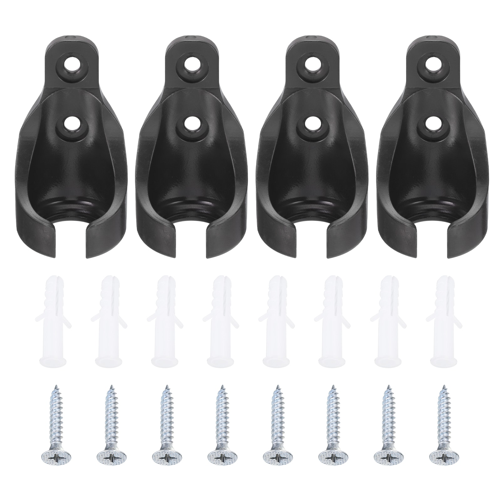 Unique Bargains 4pcs Universal Bungee Receiver Brackets Plastic Blind Replacement Parts for Indoor/Outdoor Sun Roller Shade Tie Down Straps Black #S25072801UX2655