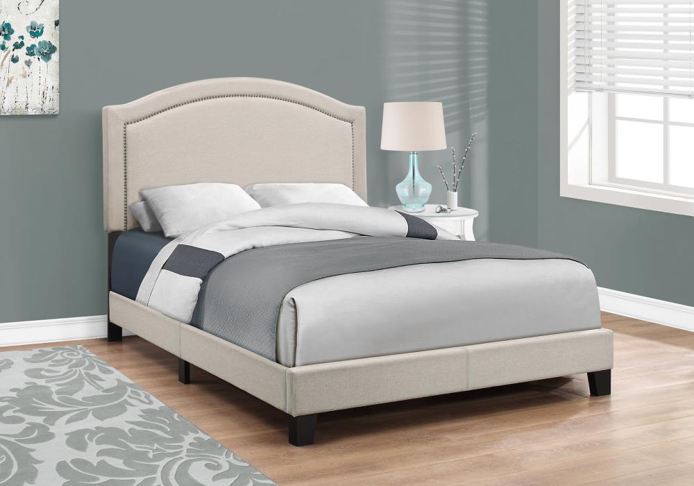 Monarch Specialties Beige Full Transitional Bed Frame at Lowes.com