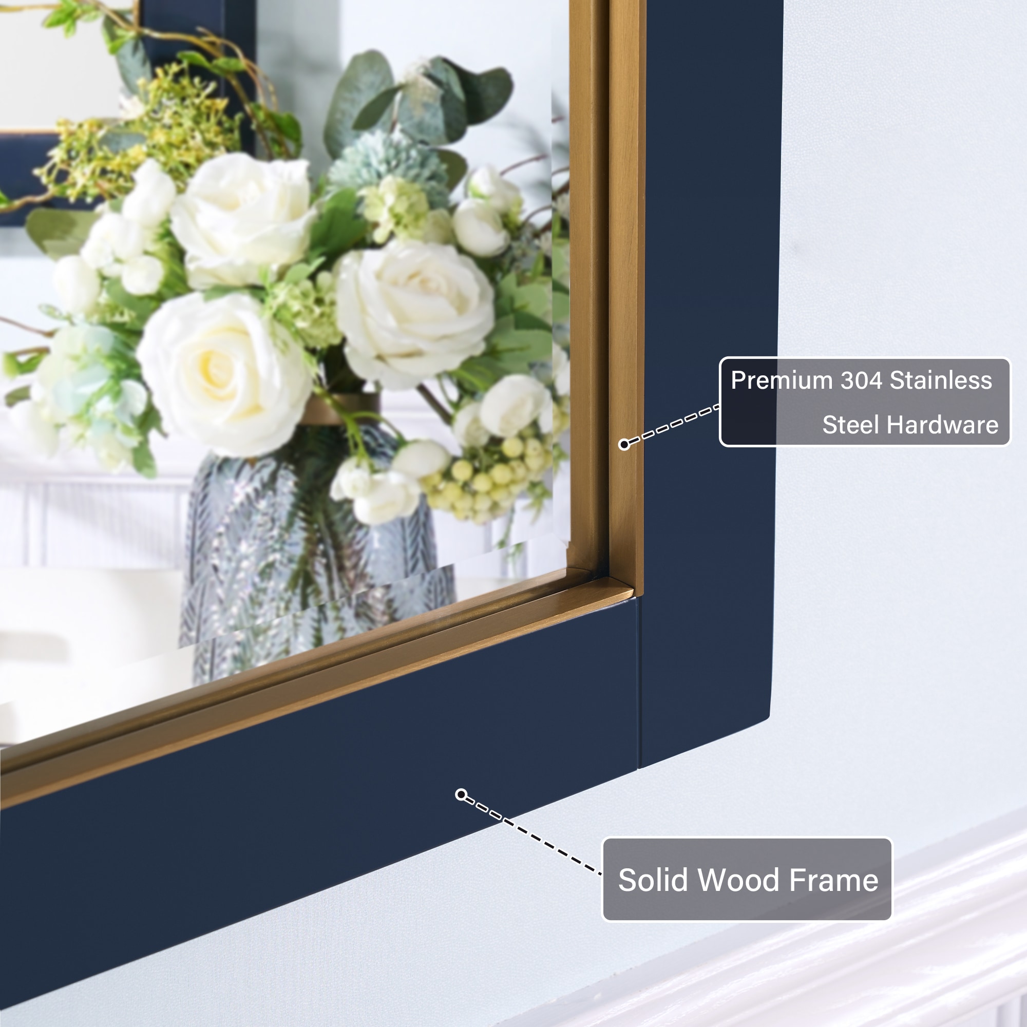 WELLFOR MD2832MR-NB Framed-Bath-Mirrors - View #5