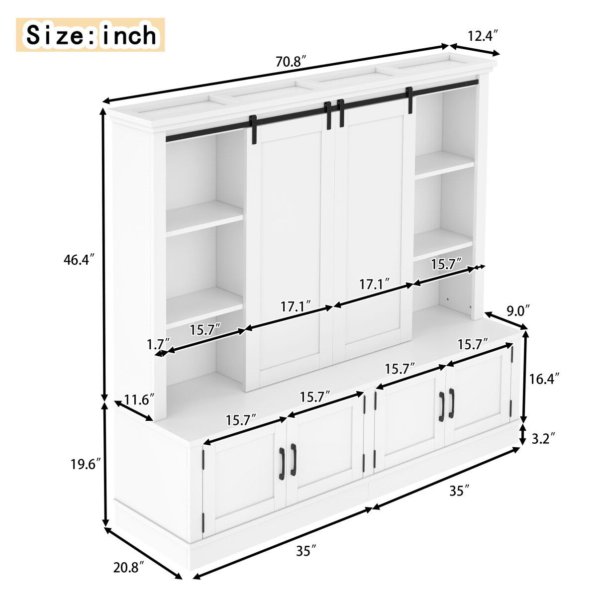 Streamdale Furniture Streamdale Multifunctional entryway cabinet with ...