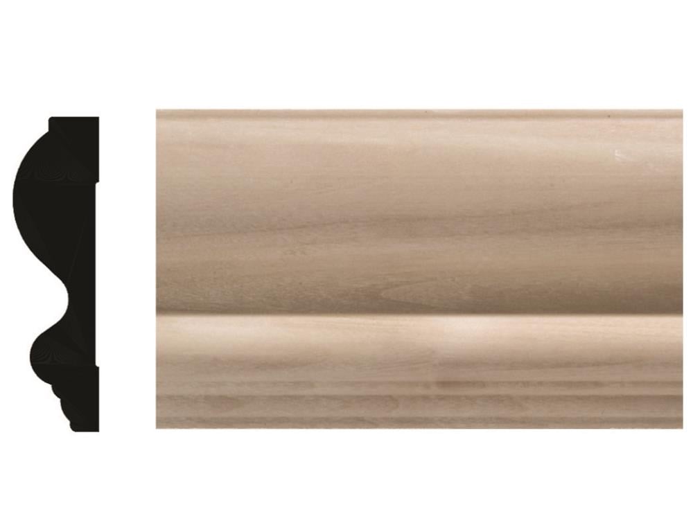 Ornamental Mouldings OML44-4FTWHW 2-3/4-in x 4-ft White hardwood Unfinished Wood OML44 Chair rail Moulding