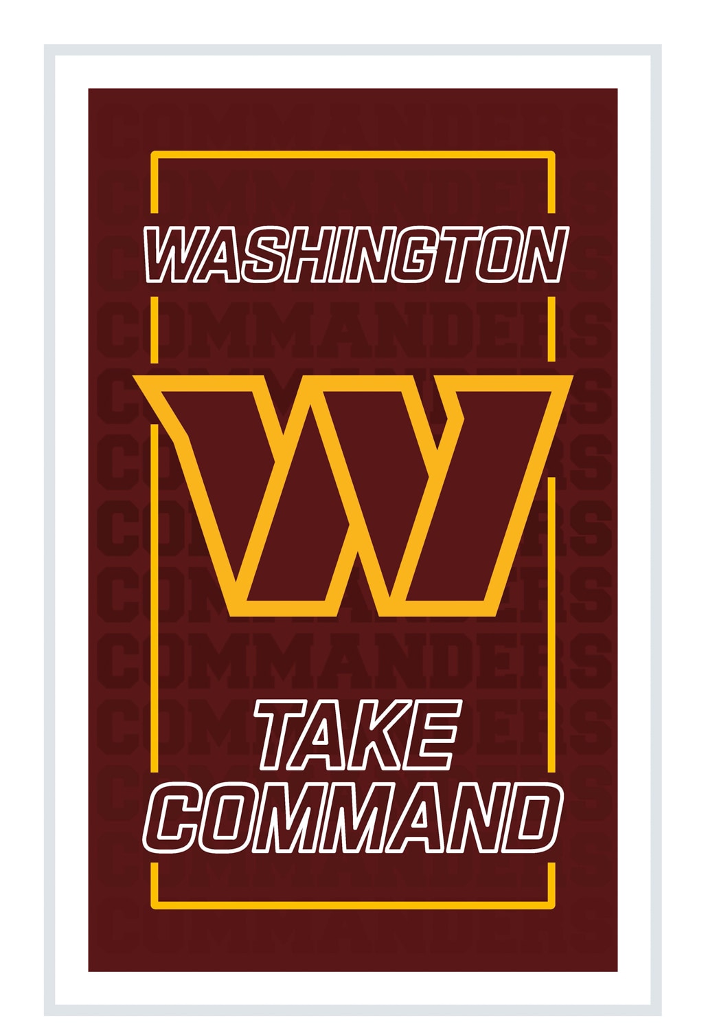 Evergreen 8LED5032NLRT Washington Commanders 22-Inches W x 14-Inches H Acrylic Sports Wall Phrases Wall accent