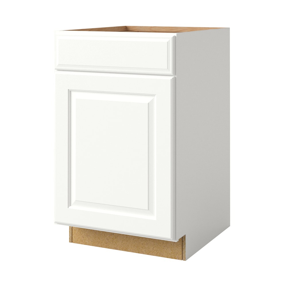 Tilson 21-in W x 34.5-in H x 24-in D Linen 1-Drawer Base Fully Assembled Cabinet (Raised Panel Square Style) in White | - allen + roth 20212TS