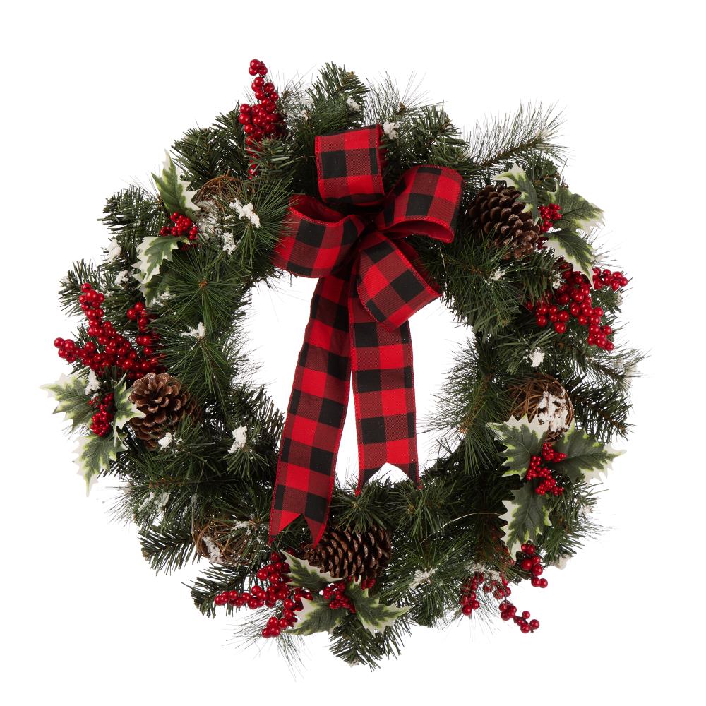 Glitzhome 2005500046 Artificial-Christmas-Wreaths - View #3
