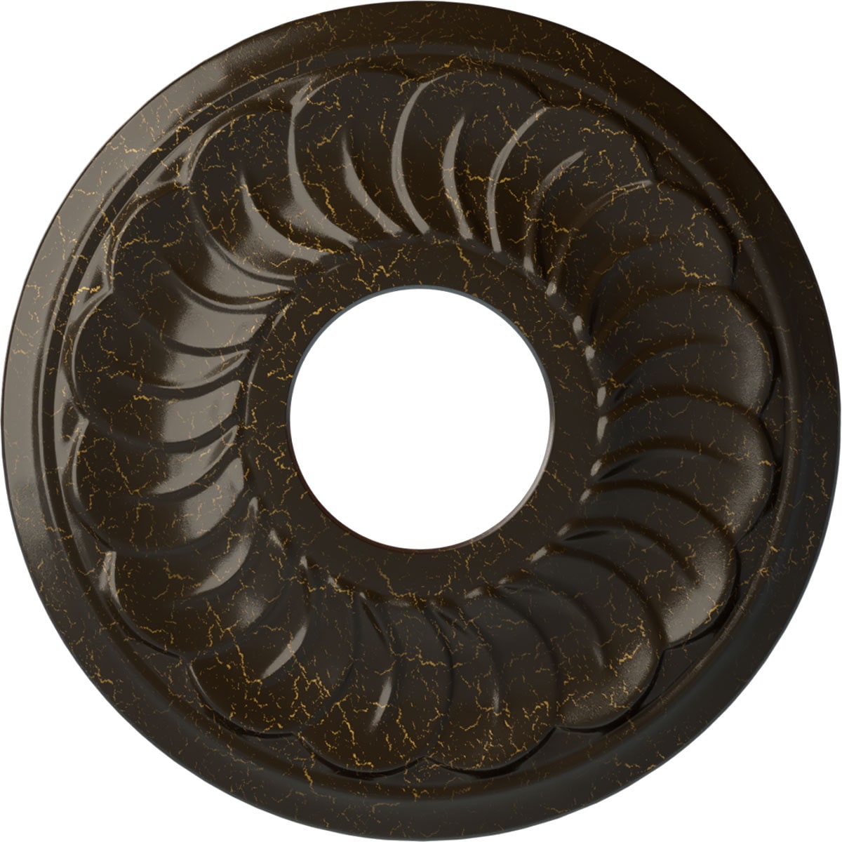 Ekena Millwork CM11BLSHC Blackthorn 11.75-in W x 11.75-in L Painted Stone Hearth Crackle Polyurethane Whole Ceiling Medallion