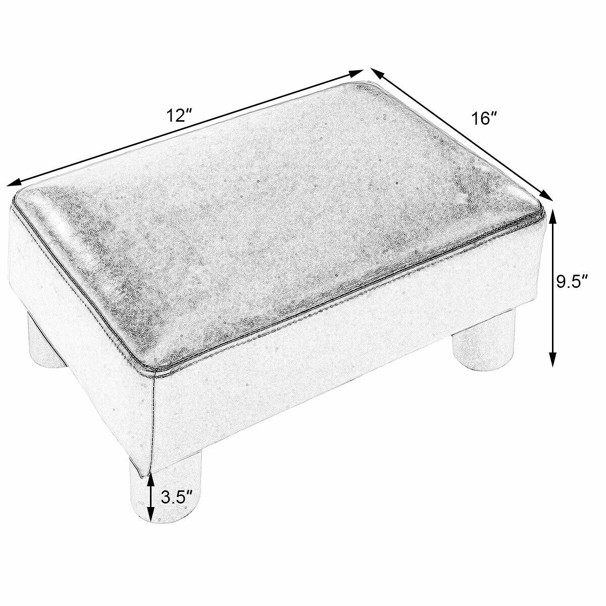 Costway CYW50335BK Indoor-Ottomans - View #11