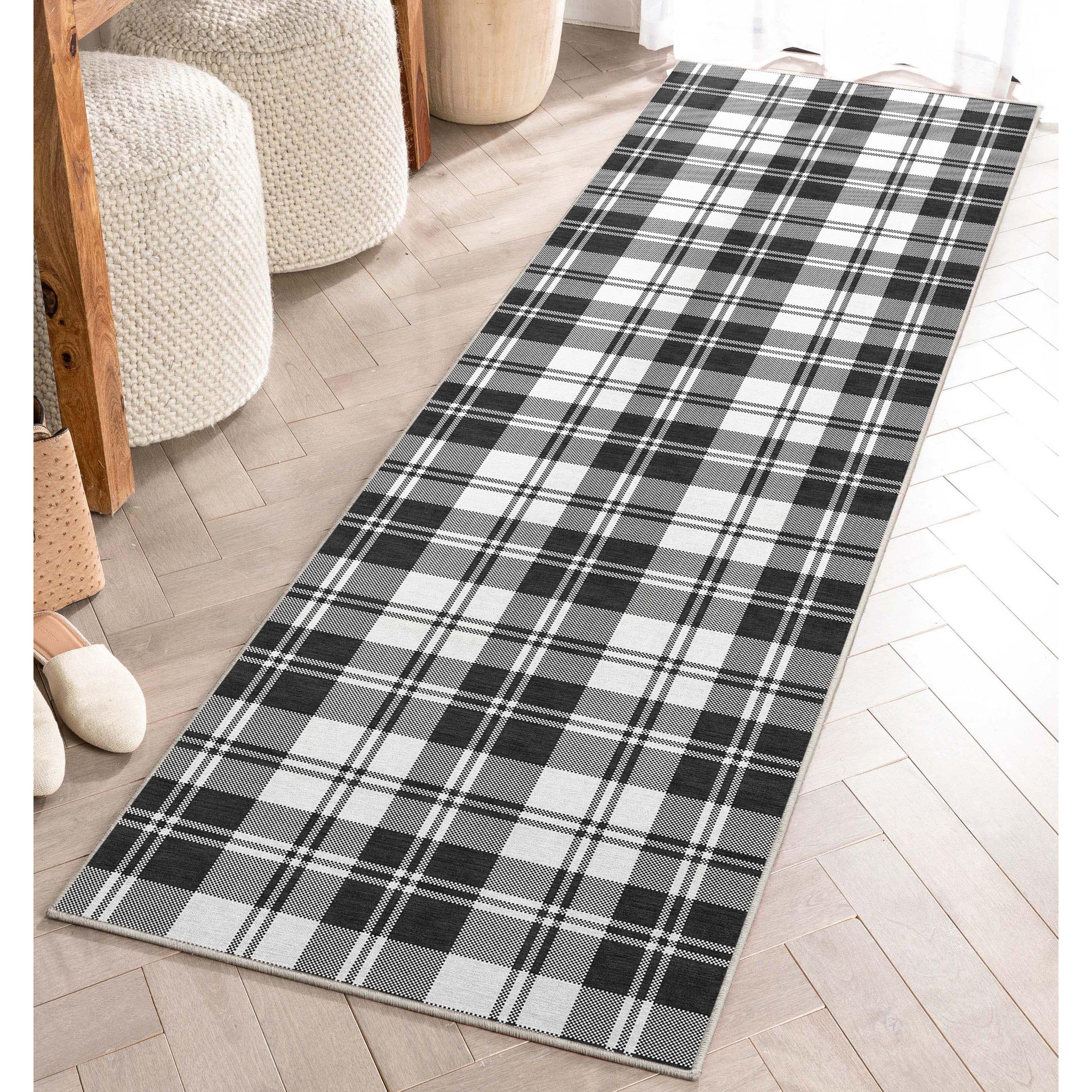 Well Woven W-PLD-01A-2 Apollo 2 x 8 (ft) Flatweave Polyester Black Rectangular Indoor Geometric Mid-Century Modern Runner rug