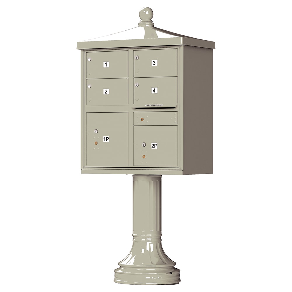 Florence 1570-4T5V2AF Vogue Traditional Locking Metal Standard Mailbox Gray