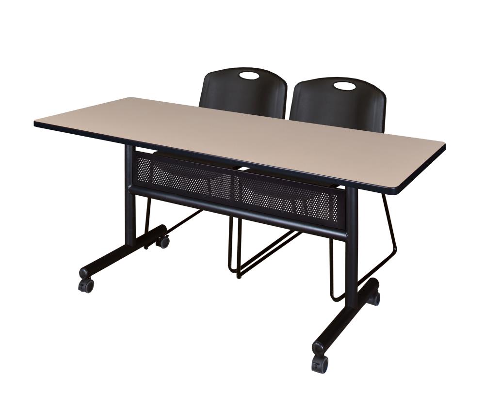 Regency MKFTM6024BE44BK Training Off-white 4-Person Training Table (60-in W x 29-in H)