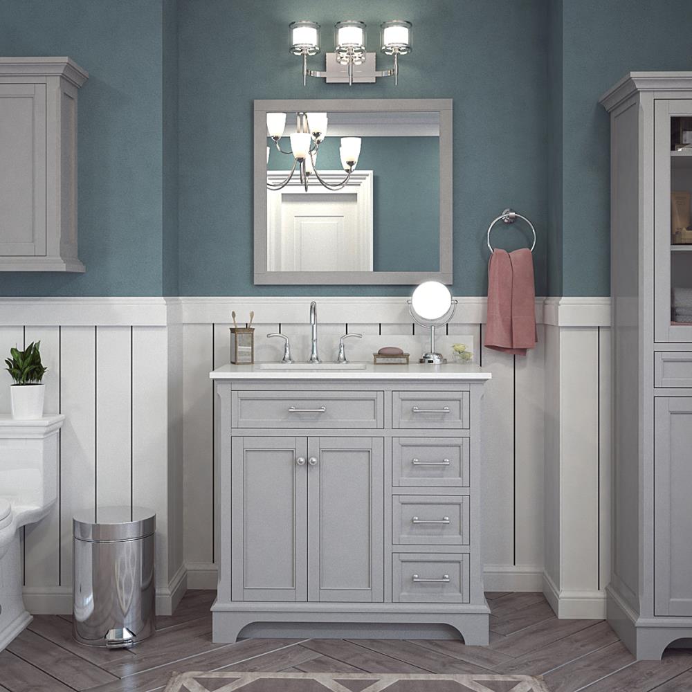allen + roth Roveland 36in Light Gray Undermount Single Sink Bathroom