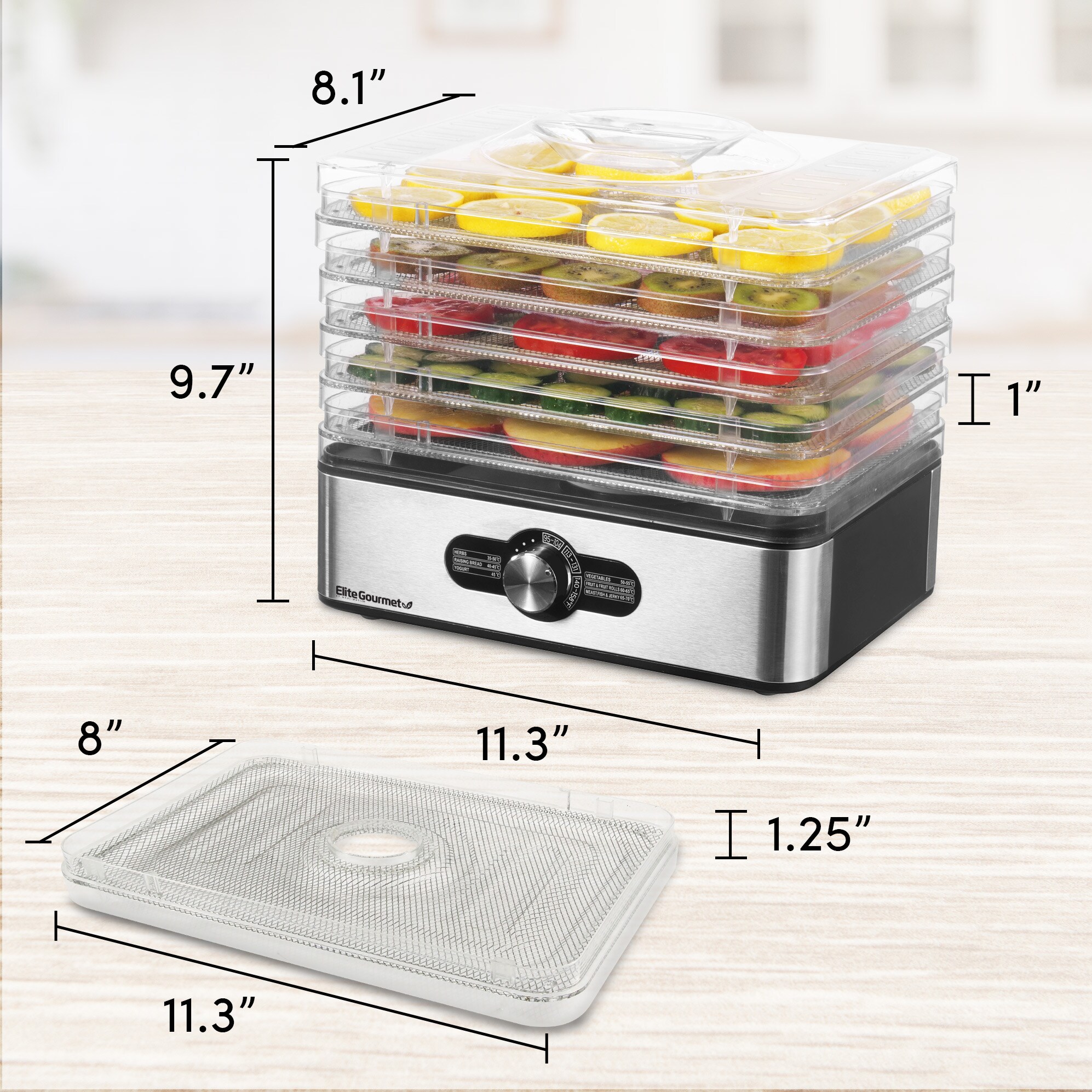 Chefman Product Feature  Round 5 Tray Dehydrator 