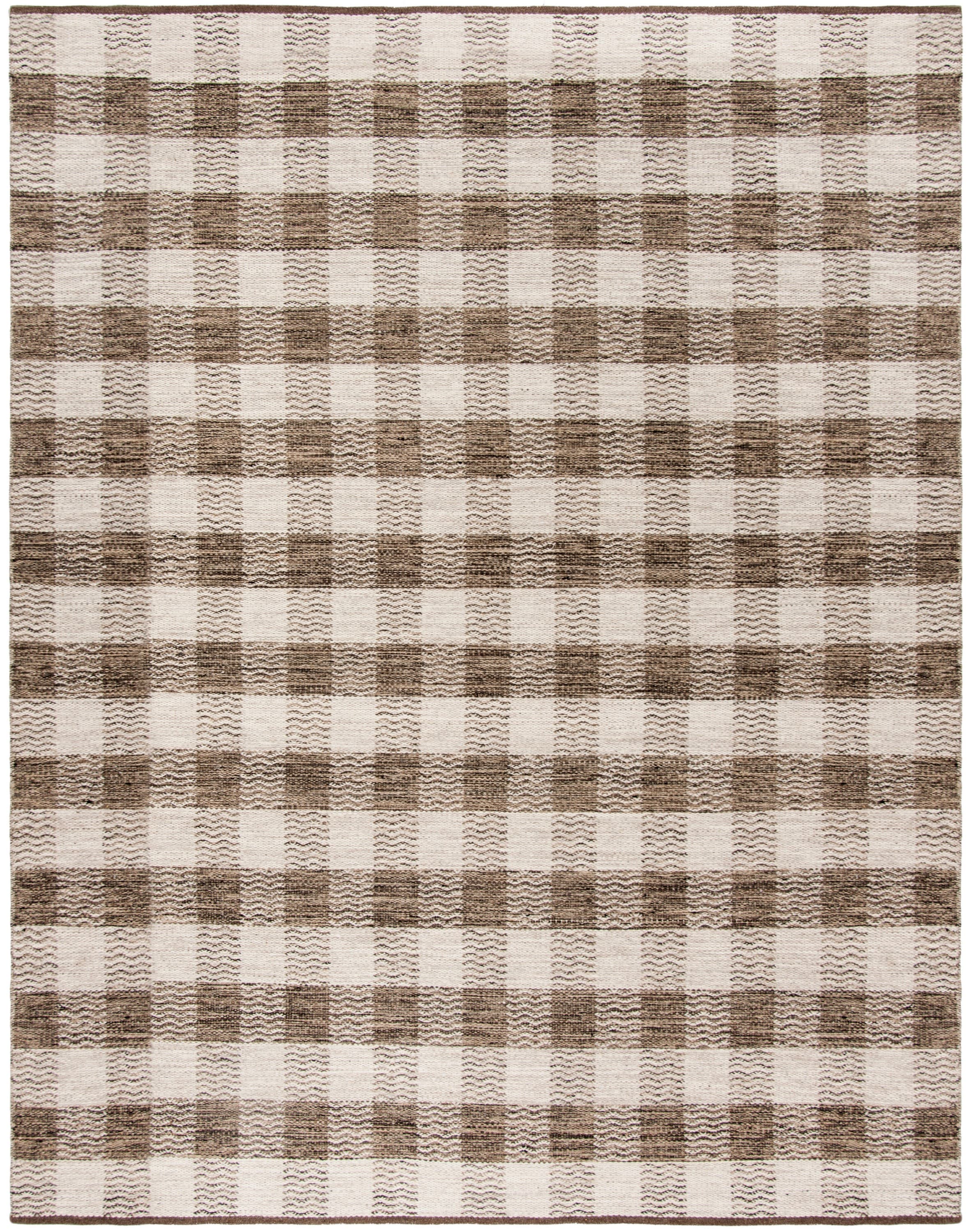 Gray and Brown Handmade Wool 8' x 10' Reversible Area Rug