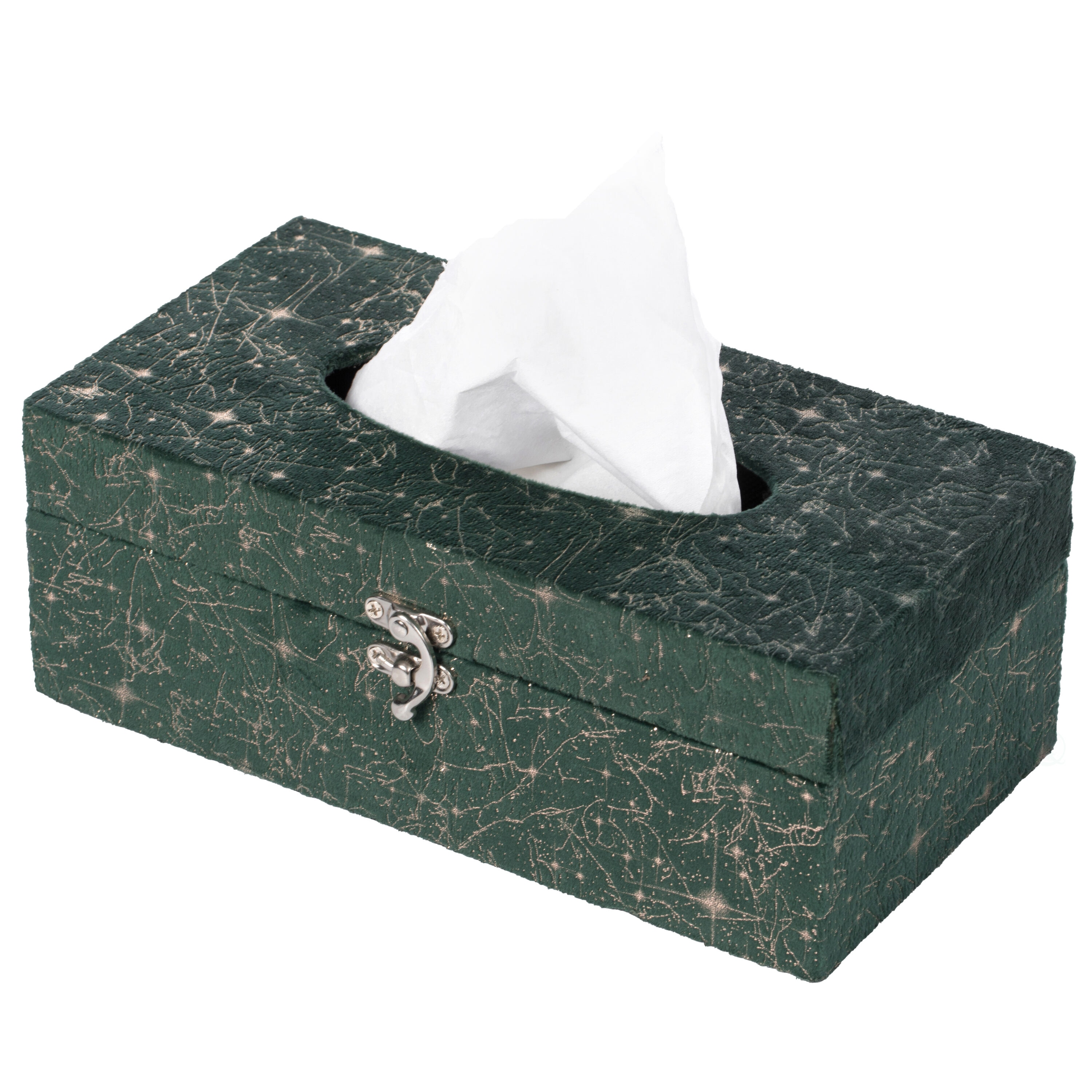 Vintiquewise QI003978-RC-GN Green Wood Facial tissue holder