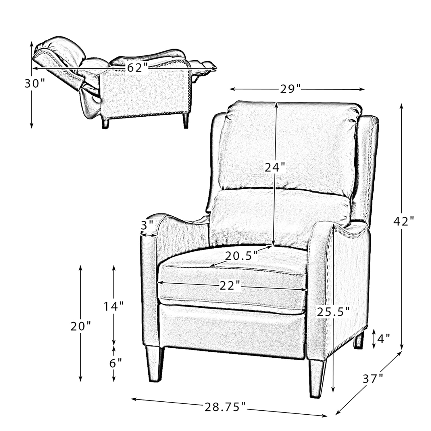 14 Karat Home RCLB0052-CAMEL recliners - View #8