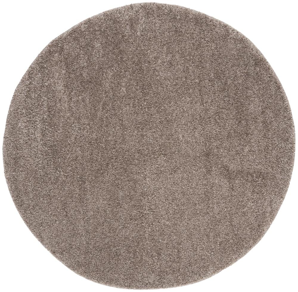 Safavieh SGO114T-7R Solo Shag 7 x 7 (ft) Loomed Polypropylene Brown Round Indoor Solid Area rug