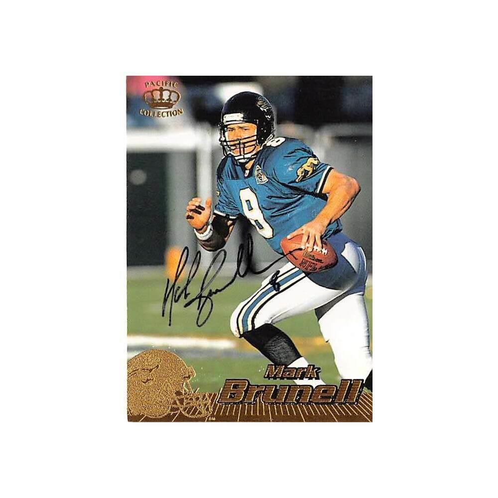 Autograph Warehouse 443932 Jacksonville Jaguars 1996 Pacific 200 Mark  Brunell Autographed Football Card at