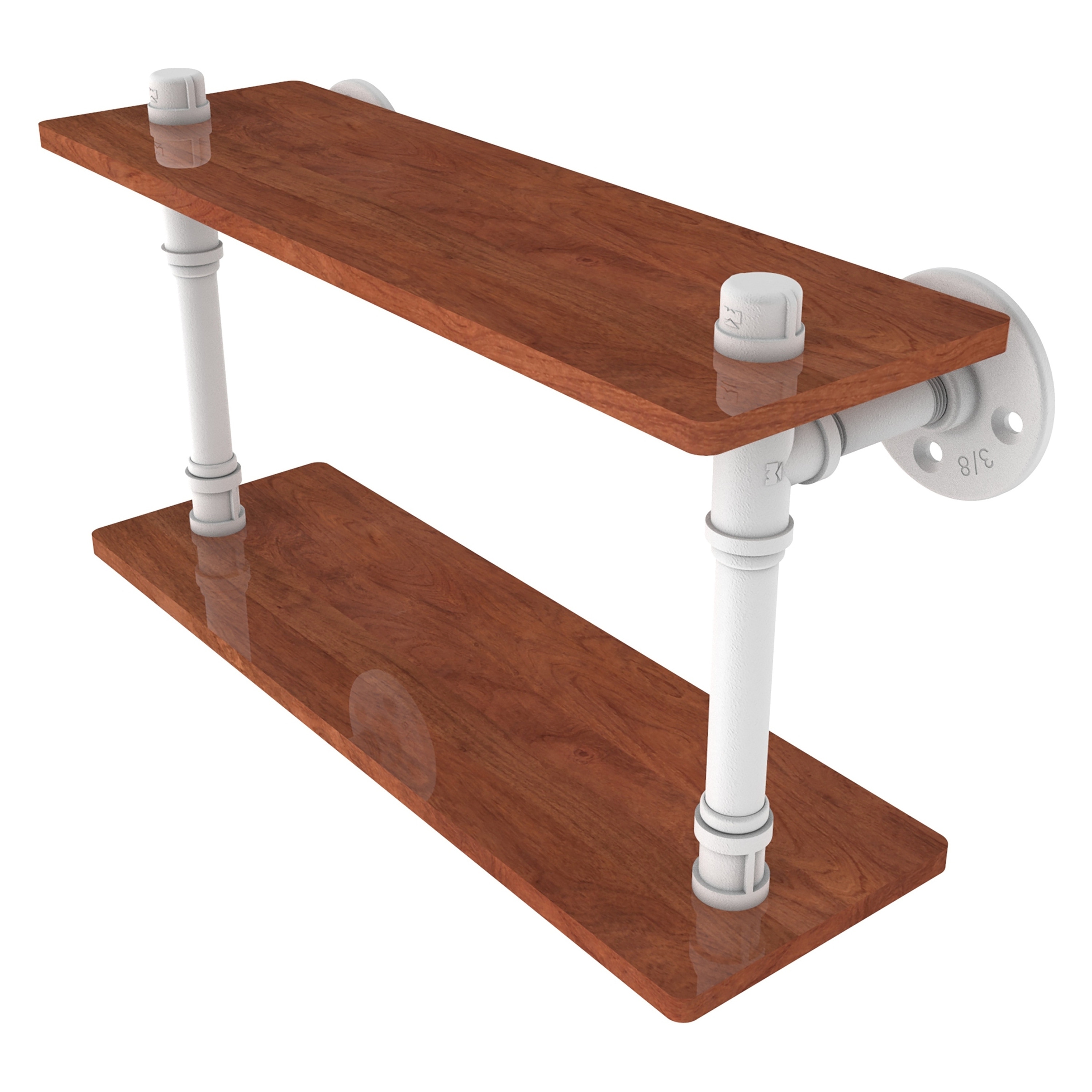 Allied Brass P-470-16-DWS-WHM Pipeline Matte White 2 -Tier Metal Wall mount Bathroom Shelf ( 16-in x 9.4-in x 5-in )